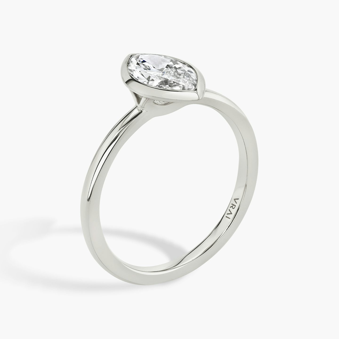 The Signature Bezel | Marquise | 18k | White Gold | bandAccent: Plain | diamondOrientation: vertical | caratWeight: other