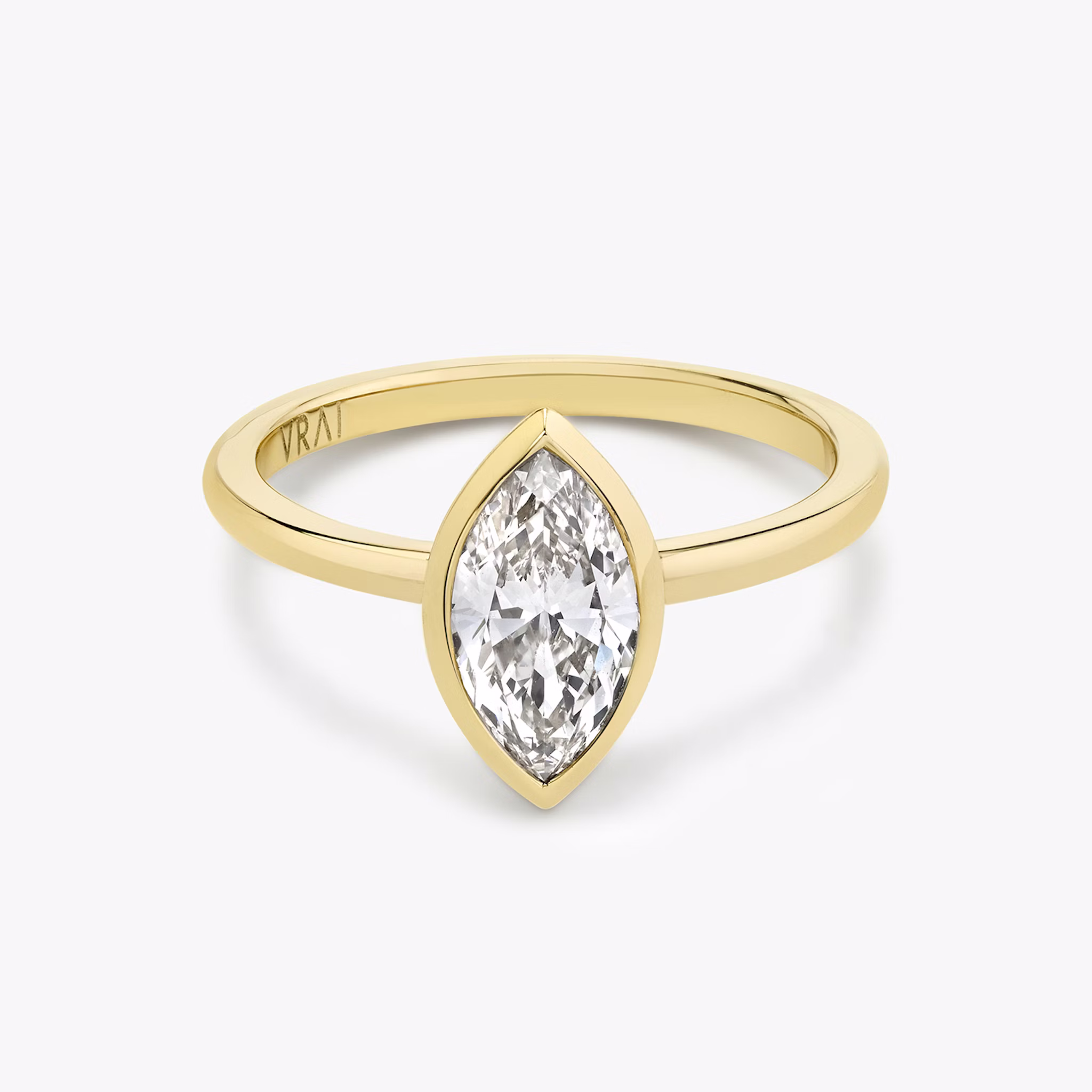 The Signature Bezel | Marquise | 18k | Yellow Gold | bandAccent: Plain | diamondOrientation: vertical | caratWeight: other