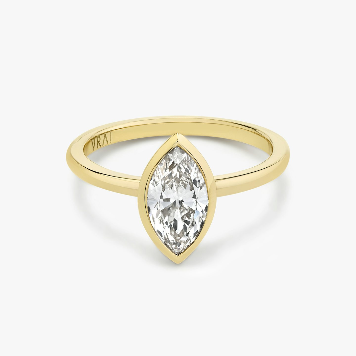 The Signature Bezel | Marquise | 18k | Yellow Gold | bandAccent: Plain | diamondOrientation: vertical | caratWeight: other