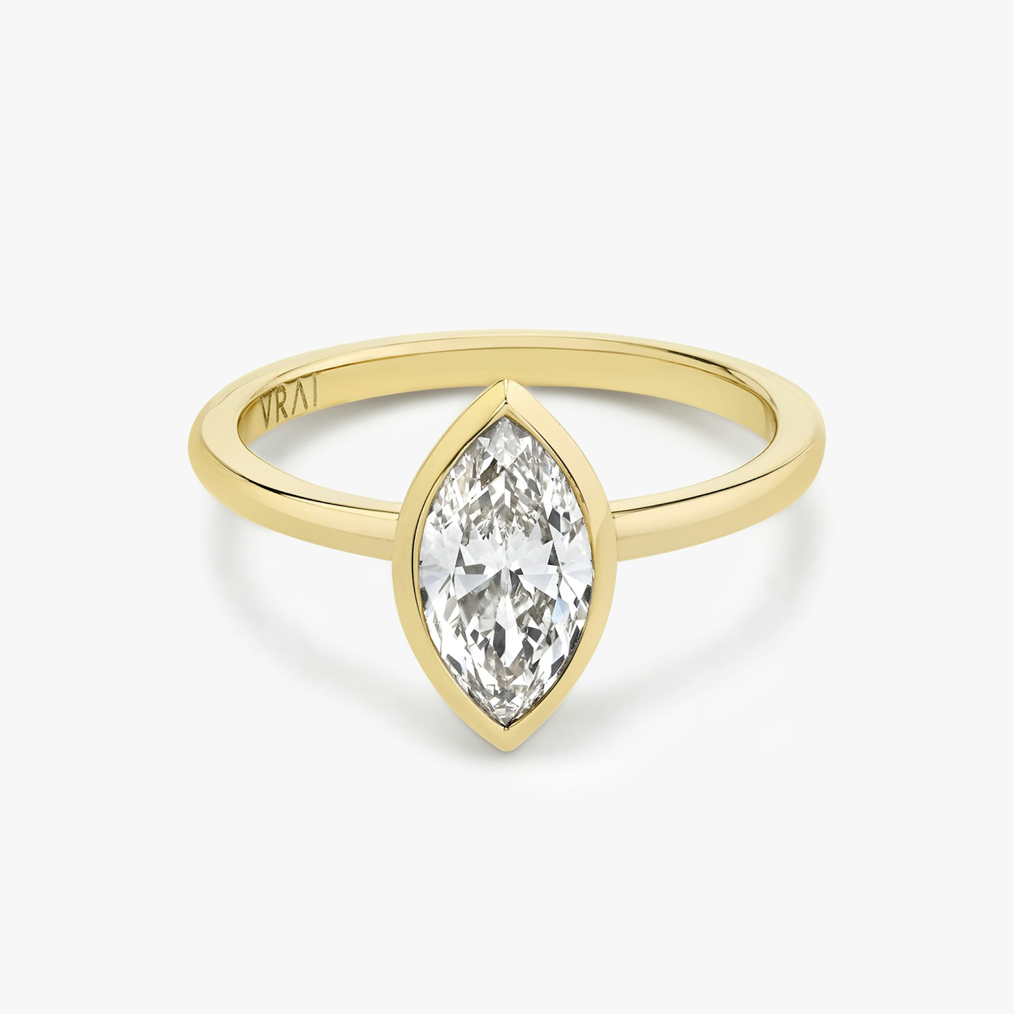 The Signature Bezel | Marquise | 18k | Yellow Gold | bandAccent: Plain | diamondOrientation: vertical | caratWeight: other