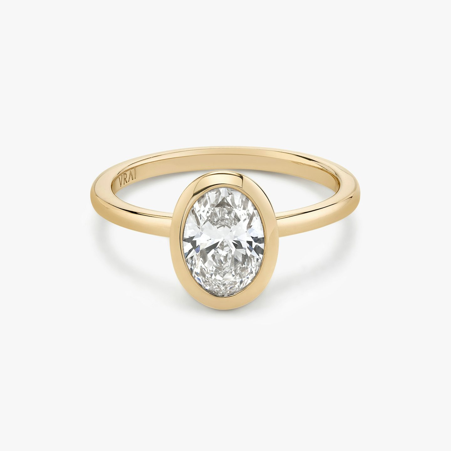 The Signature Bezel | Oval | 14k | Rose Gold | bandAccent: Plain | diamondOrientation: vertical | caratWeight: other