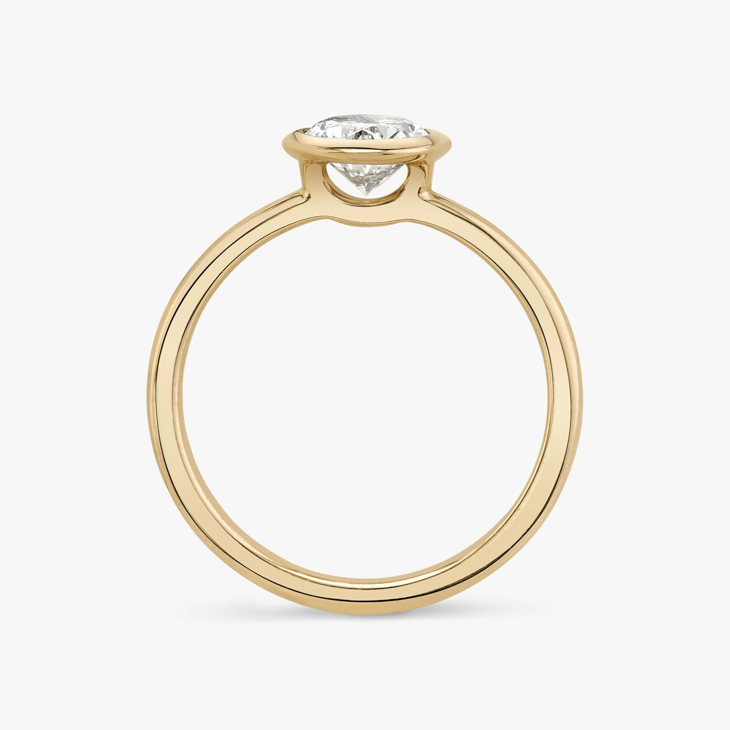 The Signature Bezel | Oval | 14k | Rose Gold | bandAccent: Plain | diamondOrientation: vertical | caratWeight: other