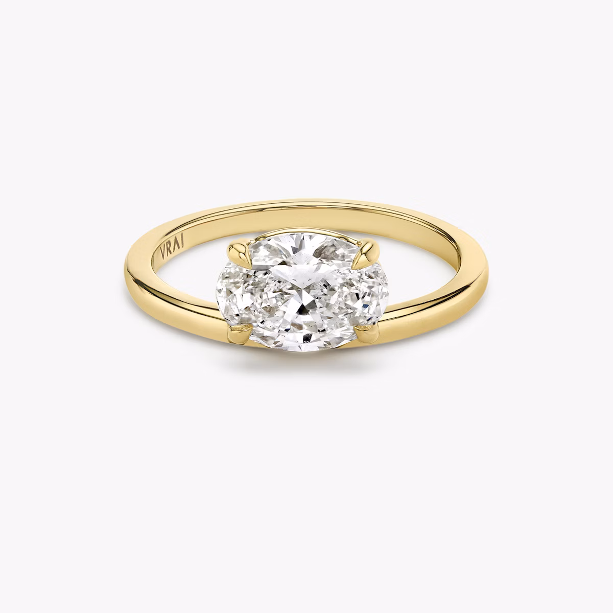 The Hover | Oval | 18k | Yellow Gold | bandAccent: Plain | diamondOrientation: vertical | caratWeight: other