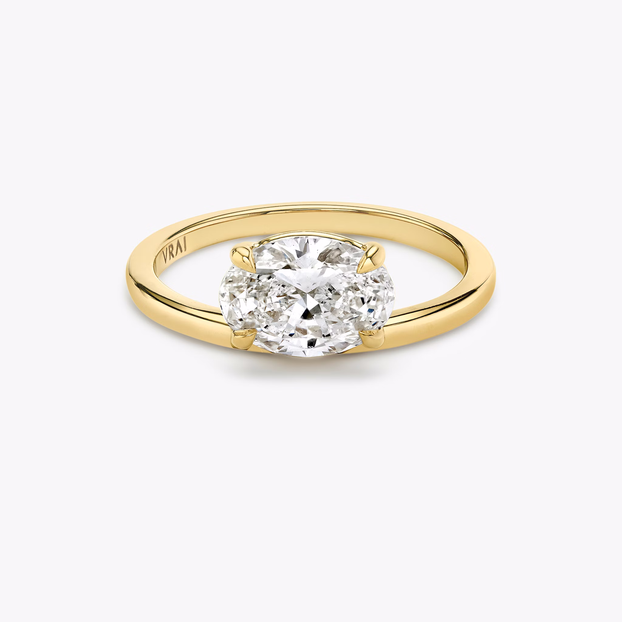 The Hover | Oval | 18k | Yellow Gold | bandAccent: Plain | diamondOrientation: vertical | caratWeight: other