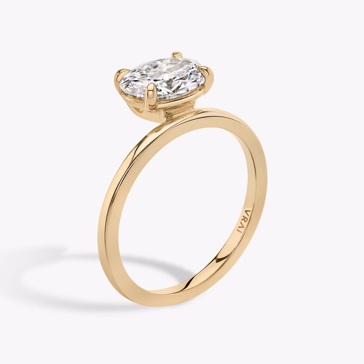 The Hover | Oval | 14k | Rose Gold | bandAccent: Plain | diamondOrientation: vertical | caratWeight: other