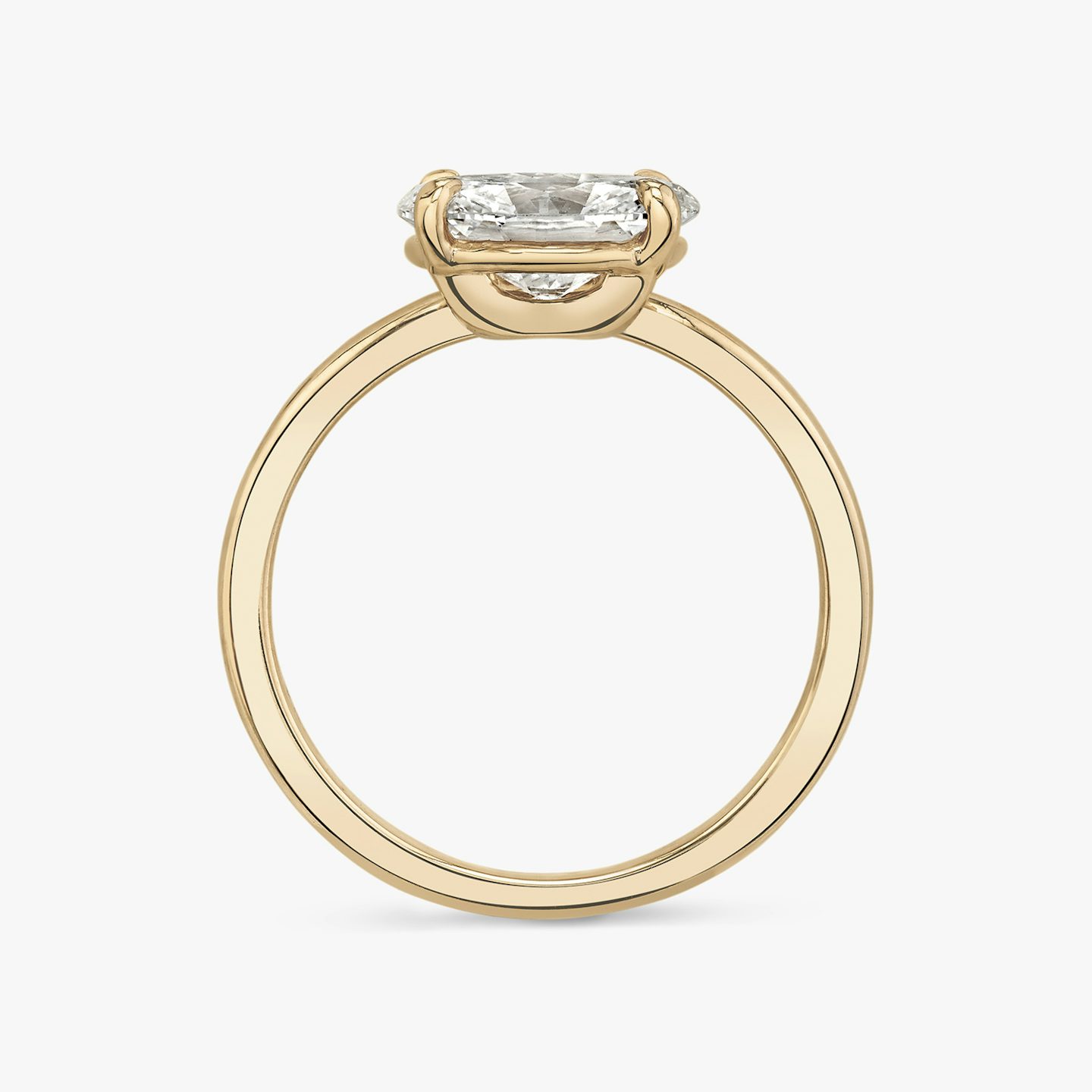 The Hover | Oval | 14k | Rose Gold | bandAccent: Plain | diamondOrientation: vertical | caratWeight: other