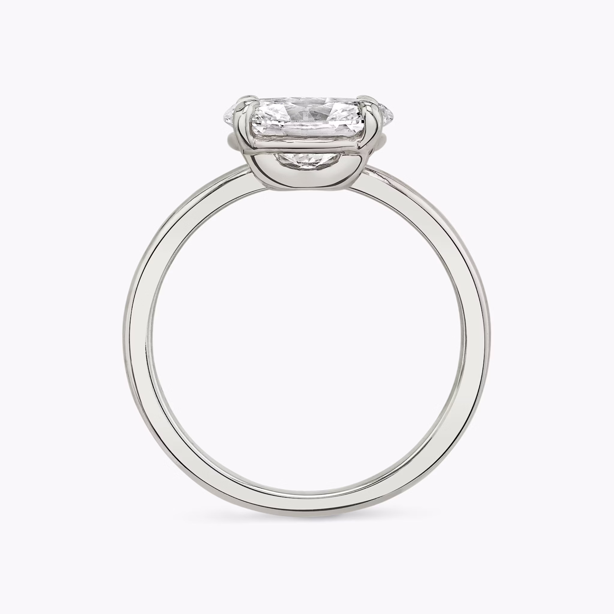 The Hover | Oval | Platinum | bandAccent: Plain | diamondOrientation: vertical | caratWeight: other