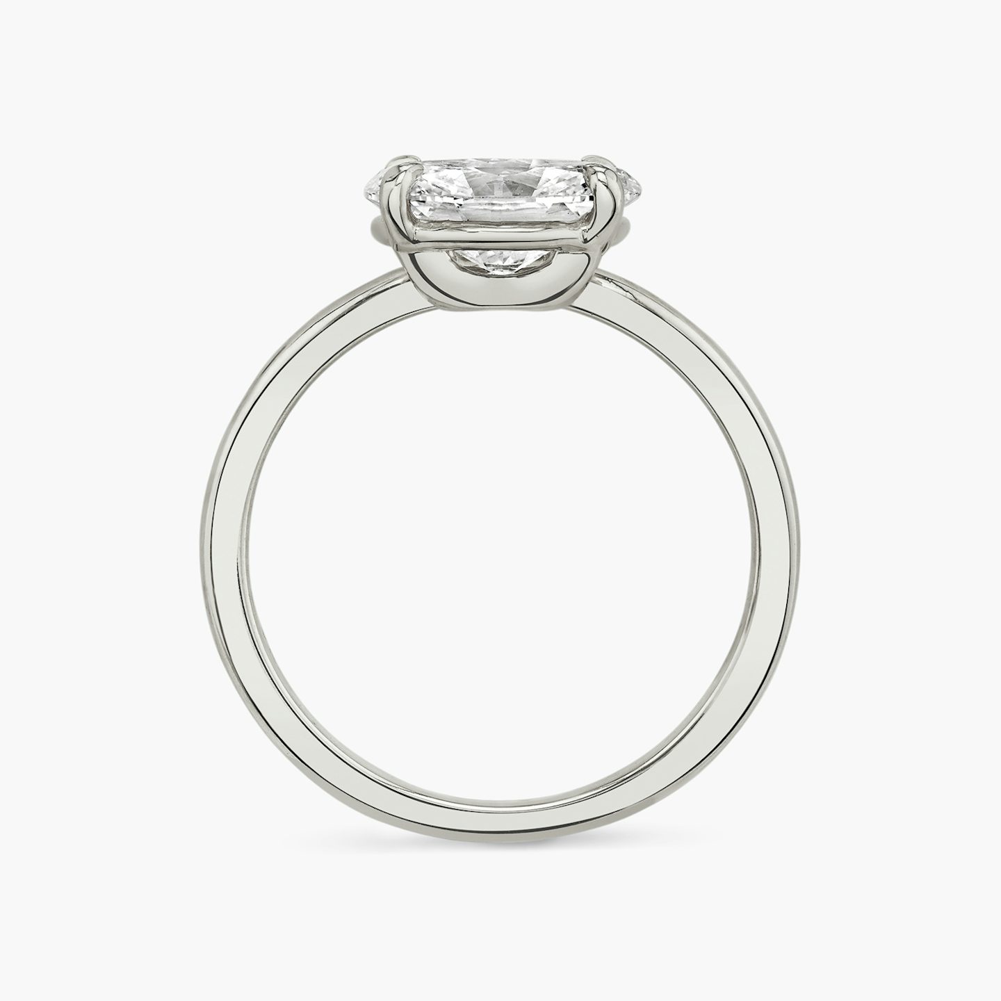 The Hover | Oval | Platinum | bandAccent: Plain | diamondOrientation: vertical | caratWeight: other