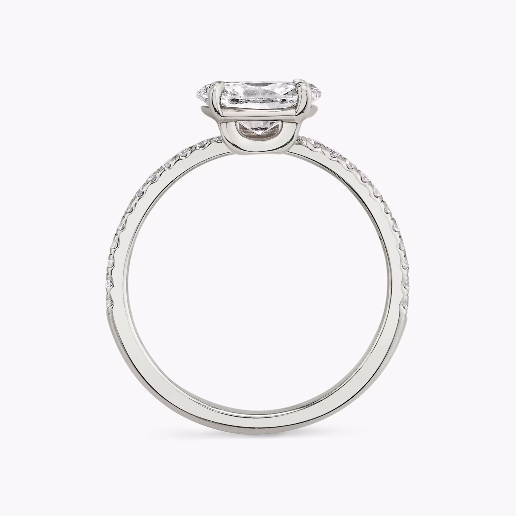 The Hover | Oval | 18k | White Gold | bandAccent: Pavé | diamondOrientation: vertical | caratWeight: other