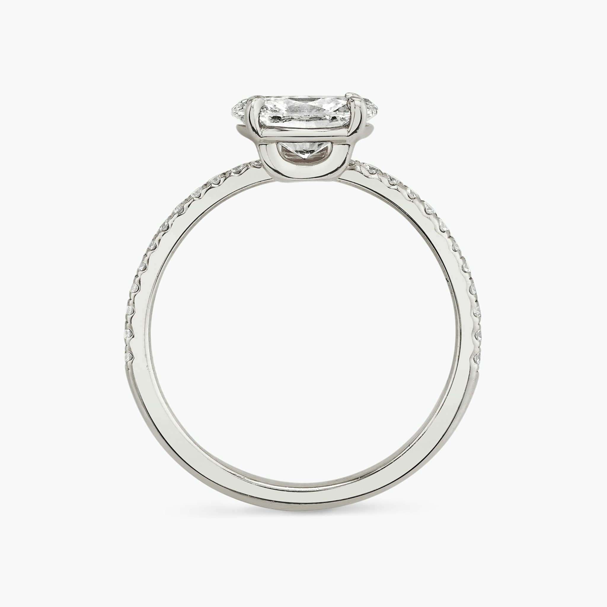 The Hover | Oval | 18k | White Gold | bandAccent: Pavé | diamondOrientation: vertical | caratWeight: other