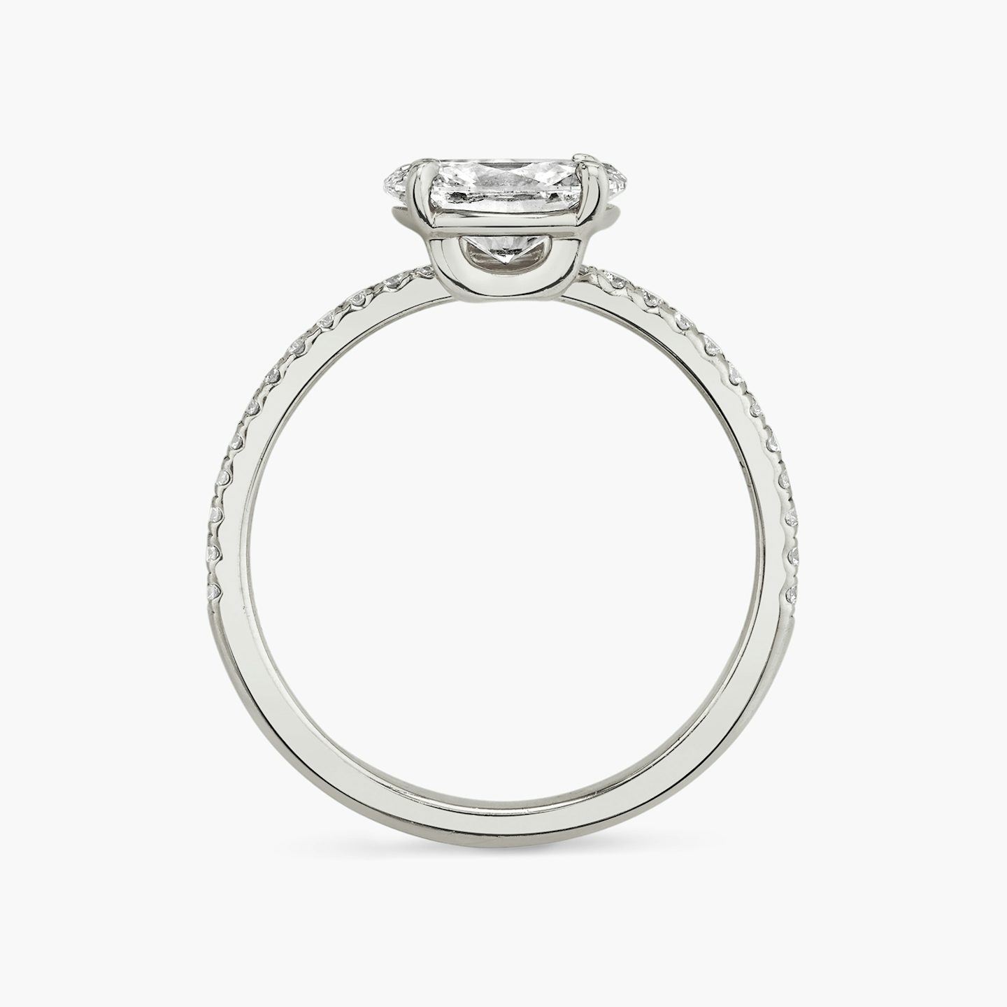 The Hover | Oval | Platinum | bandAccent: Pavé | diamondOrientation: vertical | caratWeight: other