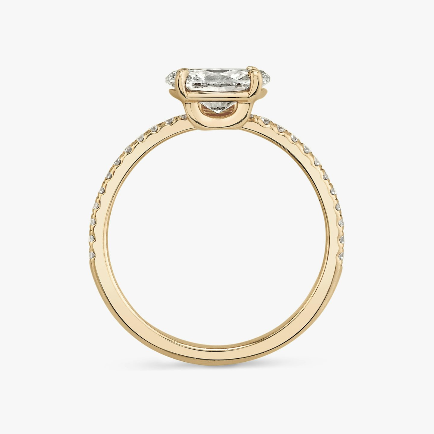 The Hover | Oval | 14k | Rose Gold | bandAccent: Pavé | diamondOrientation: vertical | caratWeight: other