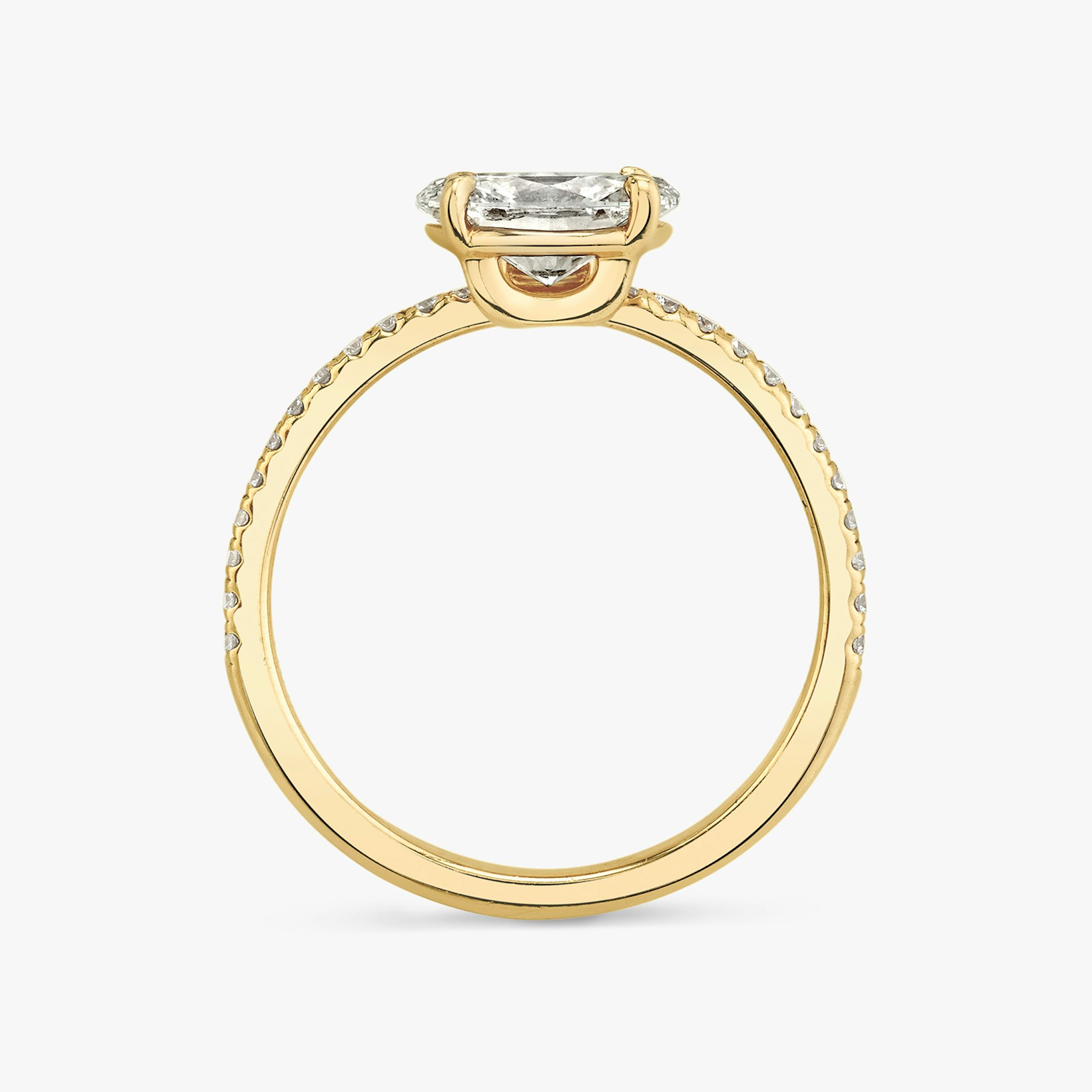 The Hover | Oval | 18k | Yellow Gold | bandAccent: Pavé | diamondOrientation: vertical | caratWeight: other