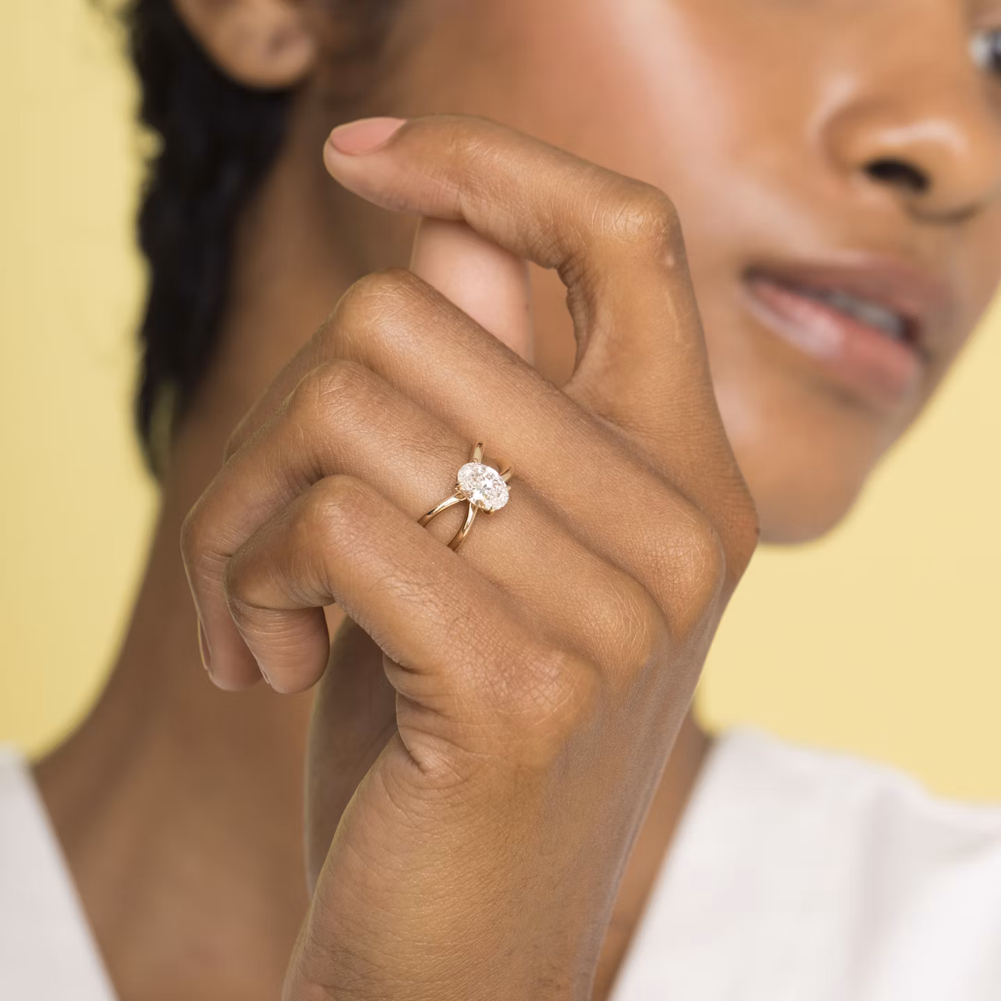 The Duet | Oval | 18k | Yellow Gold | bandAccent: Plain | diamondOrientation: vertical | caratWeight: other