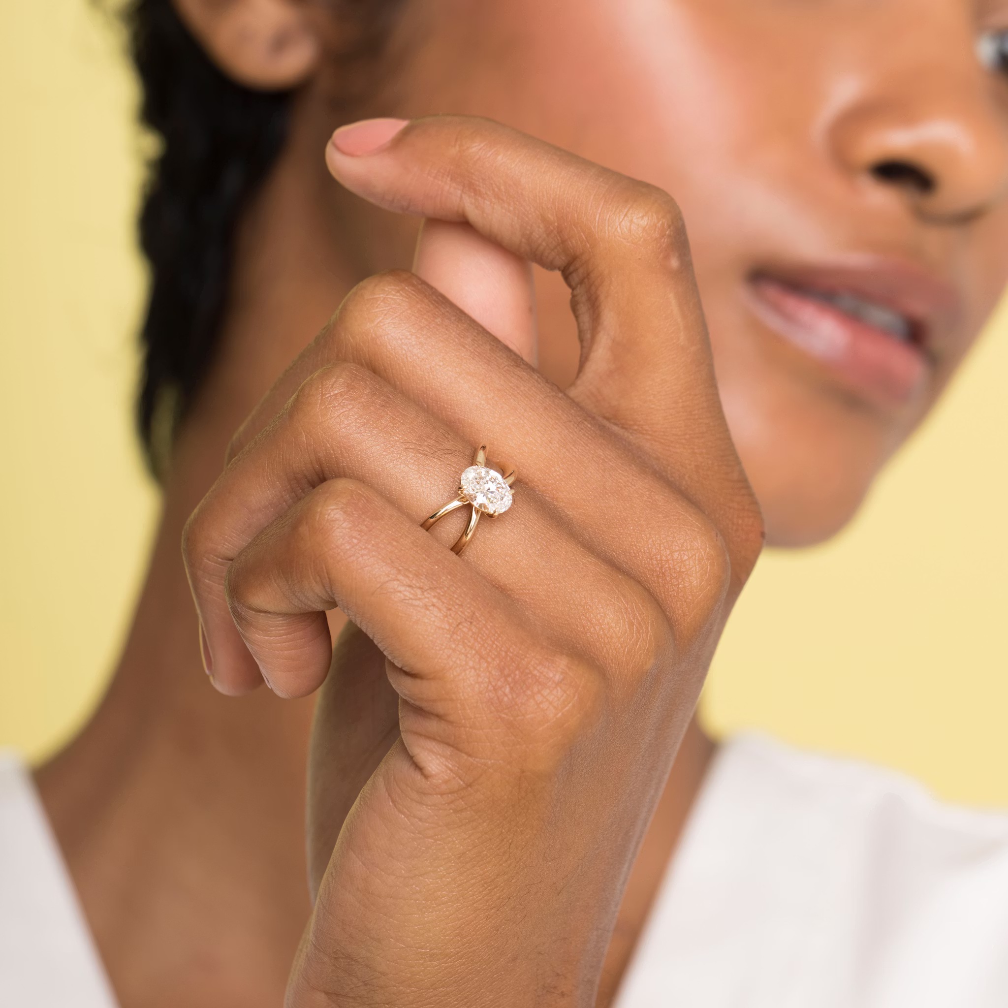 The Duet | Oval | Platinum | bandAccent: Plain | diamondOrientation: vertical | caratWeight: other