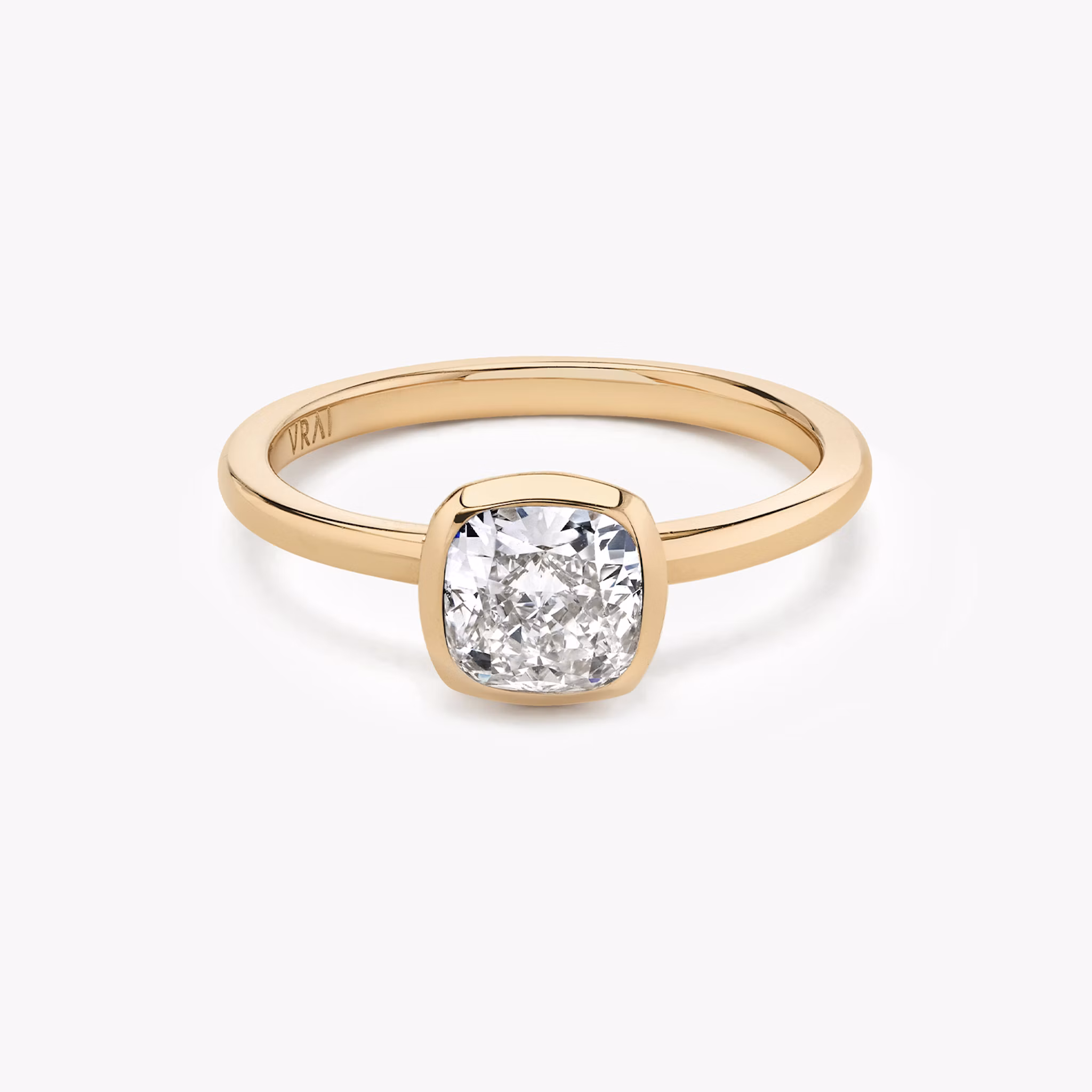 Signature Bezel Cushion Engagement Ring