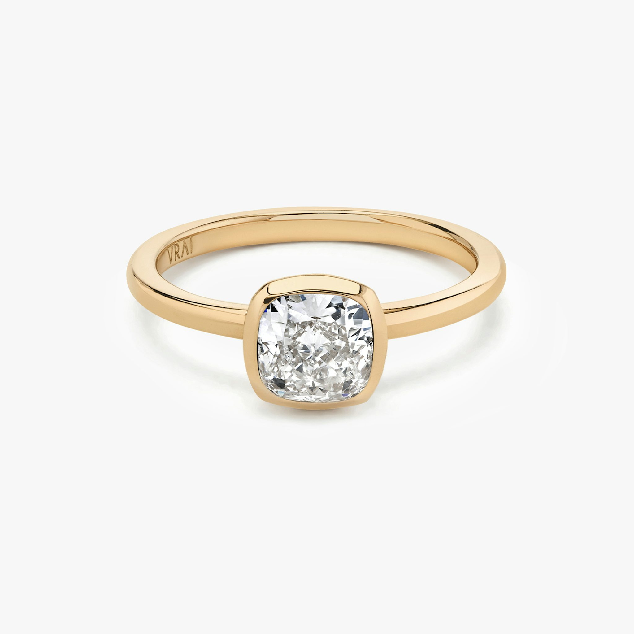 Signature Bezel Cushion Engagement Ring