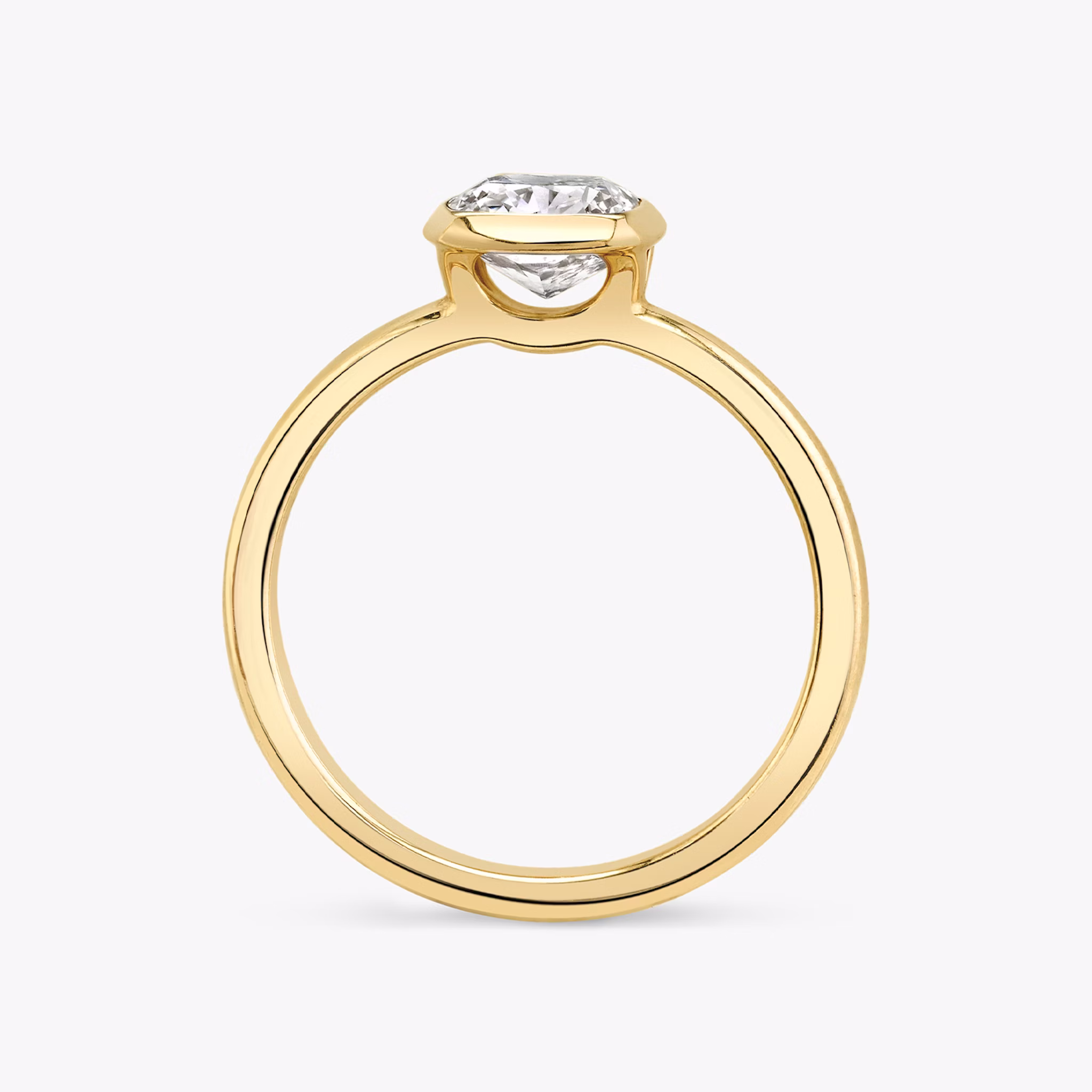 The Signature Bezel | Cushion | 18k | Yellow Gold | bandAccent: Plain | diamondOrientation: vertical | caratWeight: other