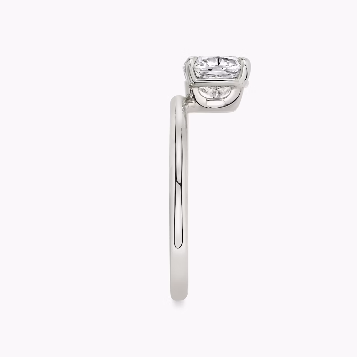 The Hover | Cushion | Platinum | bandAccent: Plain | diamondOrientation: vertical | caratWeight: other