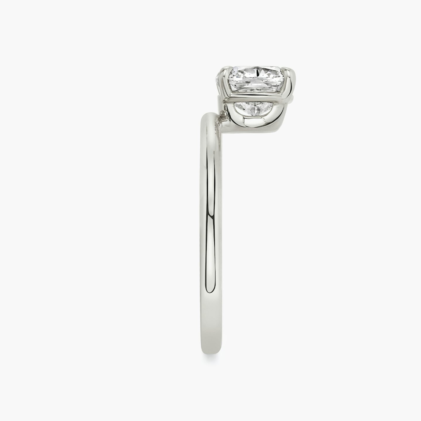 The Hover | Cushion | Platinum | bandAccent: Plain | diamondOrientation: vertical | caratWeight: other