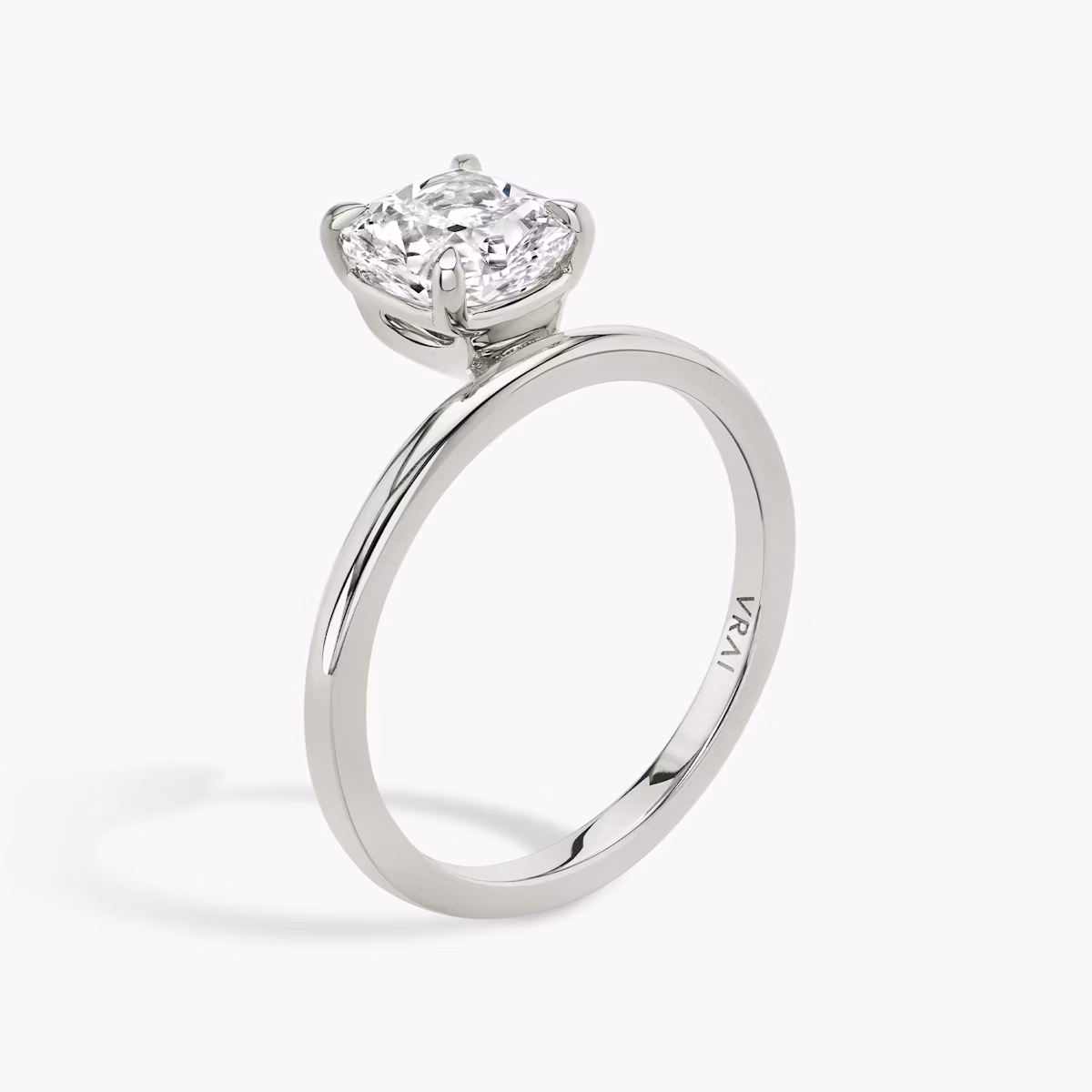 The Hover | Cushion | Platinum | bandAccent: Plain | diamondOrientation: vertical | caratWeight: other