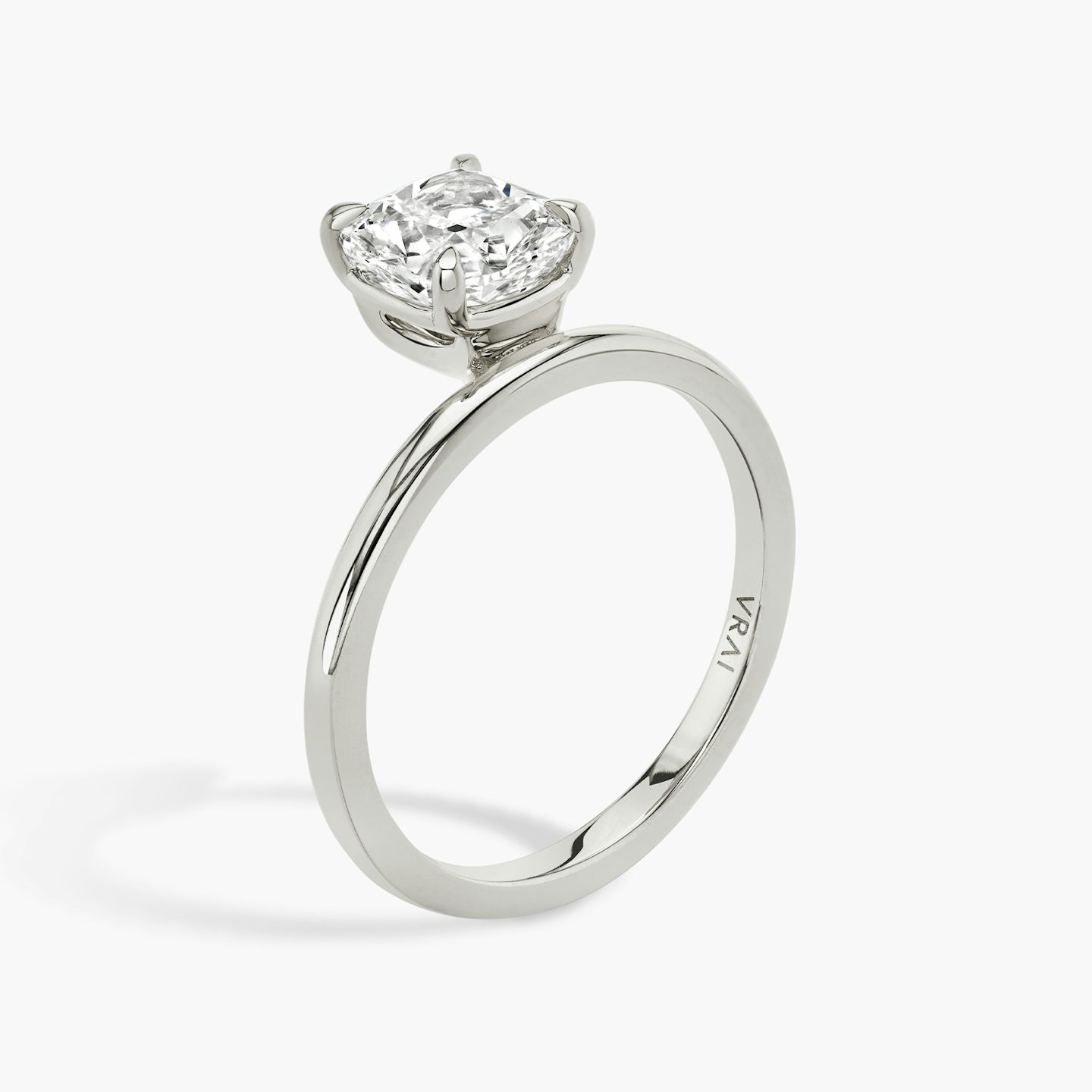The Hover | Cushion | Platinum | bandAccent: Plain | diamondOrientation: vertical | caratWeight: other