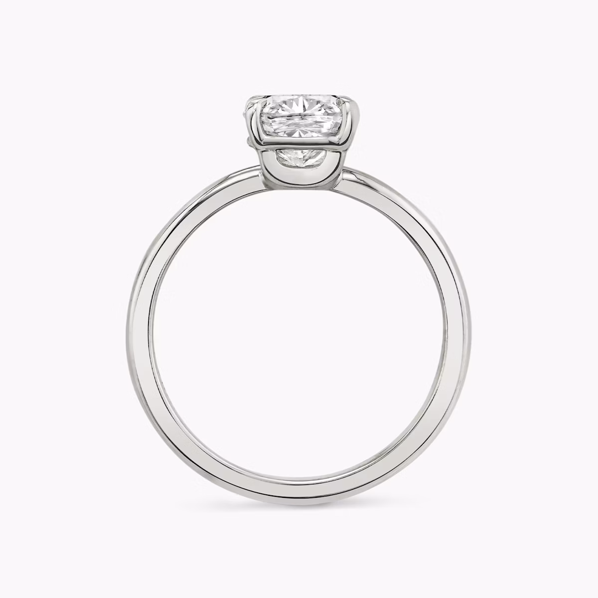 The Hover | Cushion | 18k | White Gold | bandAccent: Plain | diamondOrientation: vertical | caratWeight: other