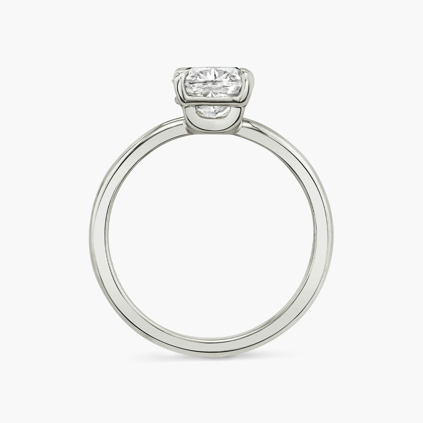 Bague de fiançailles Hover | Coussin | 18k | Or blanc | bandAccent: Simple | diamondOrientation: vertical | caratWeight: other