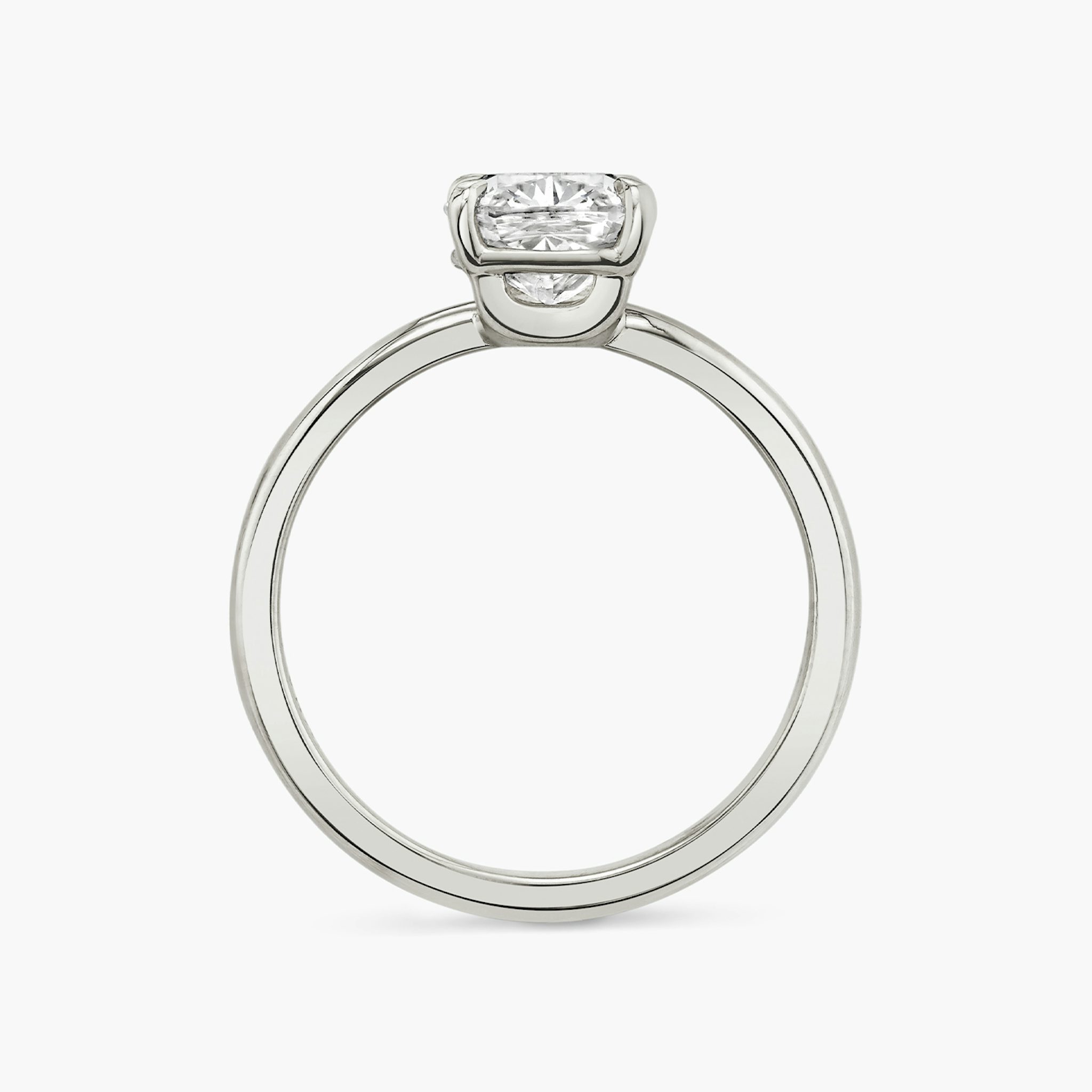 The Hover | Cushion | 18k | White Gold | bandAccent: Plain | diamondOrientation: vertical | caratWeight: other