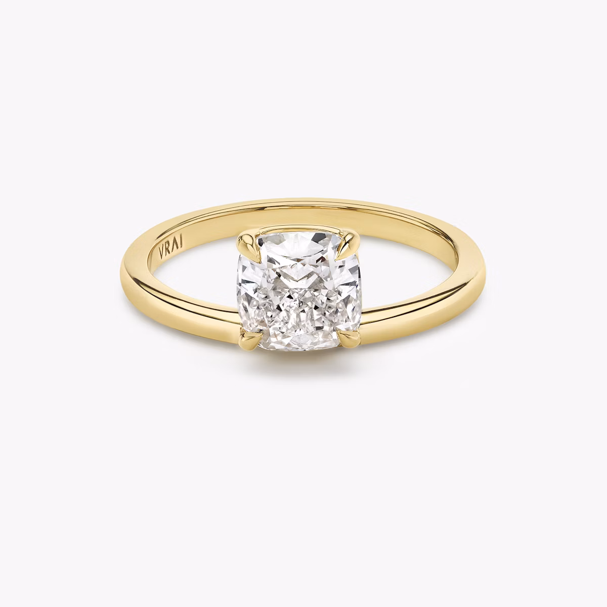 The Hover | Cushion | 18k | Yellow Gold | bandAccent: Plain | diamondOrientation: vertical | caratWeight: other