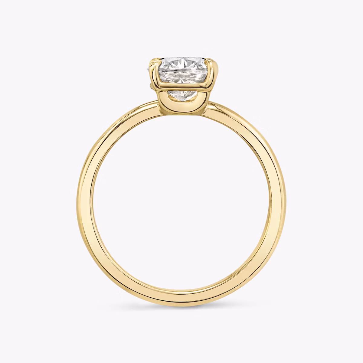 The Hover | Cushion | 18k | Yellow Gold | bandAccent: Plain | diamondOrientation: vertical | caratWeight: other