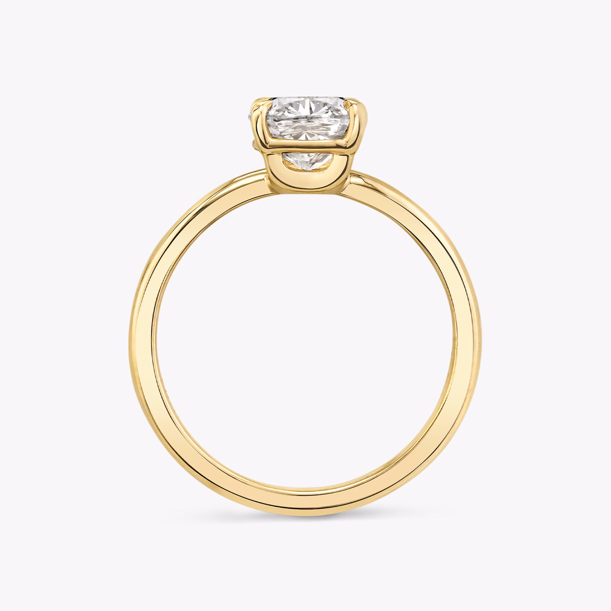 The Hover | Cushion | 18k | Yellow Gold | bandAccent: Plain | diamondOrientation: vertical | caratWeight: other