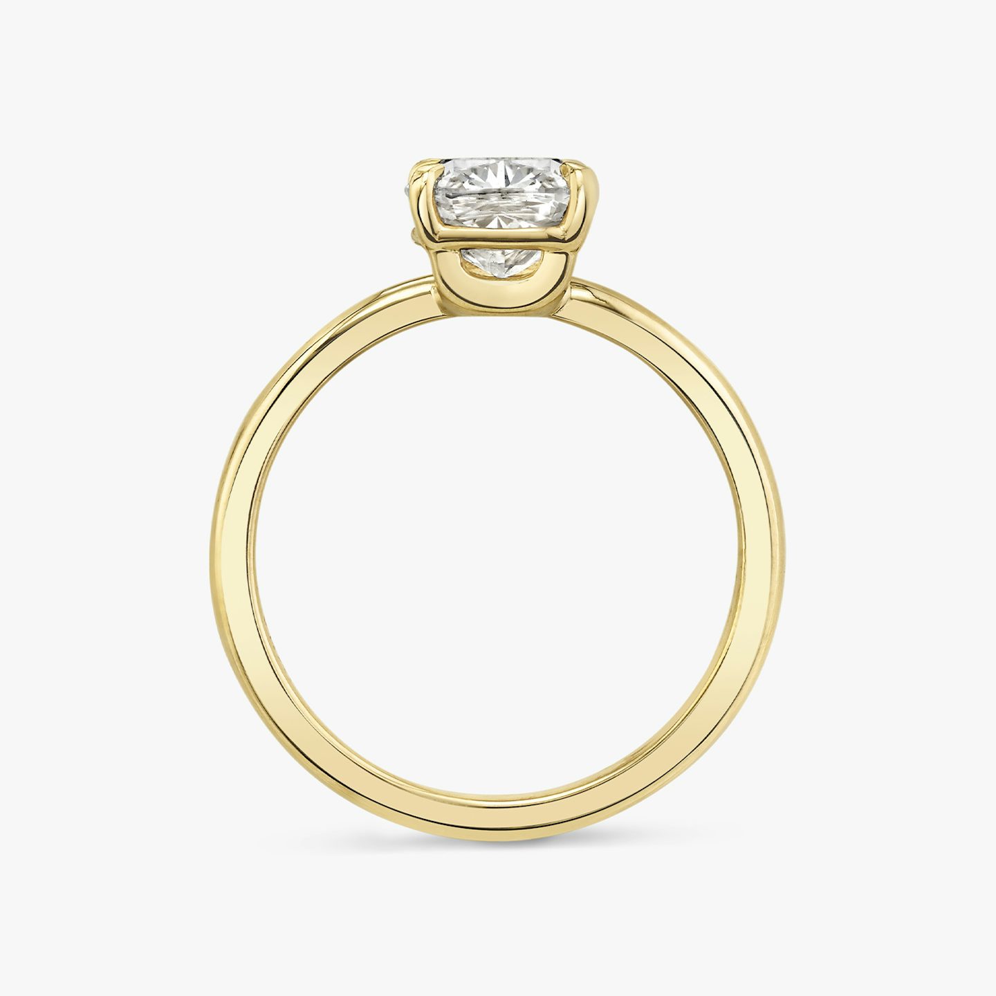 Anillo de compromiso Hover | Cojín | 18k | Oro amarillo | bandAccent: Simple | diamondOrientation: vertical | caratWeight: other