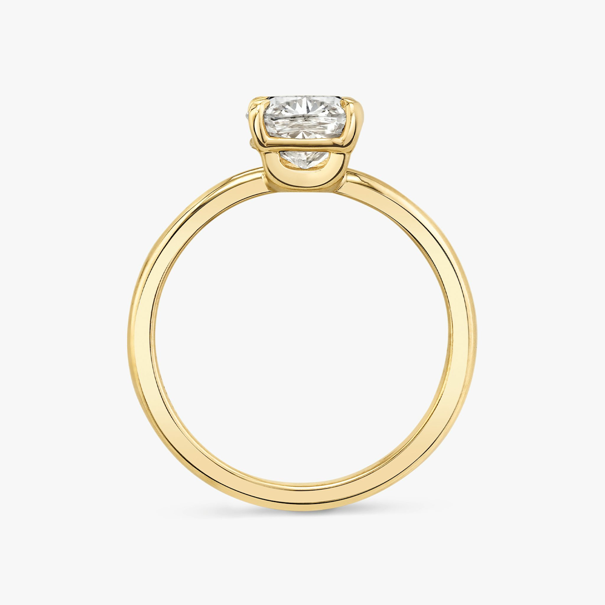 The Hover | Cushion | 18k | Yellow Gold | bandAccent: Plain | diamondOrientation: vertical | caratWeight: other