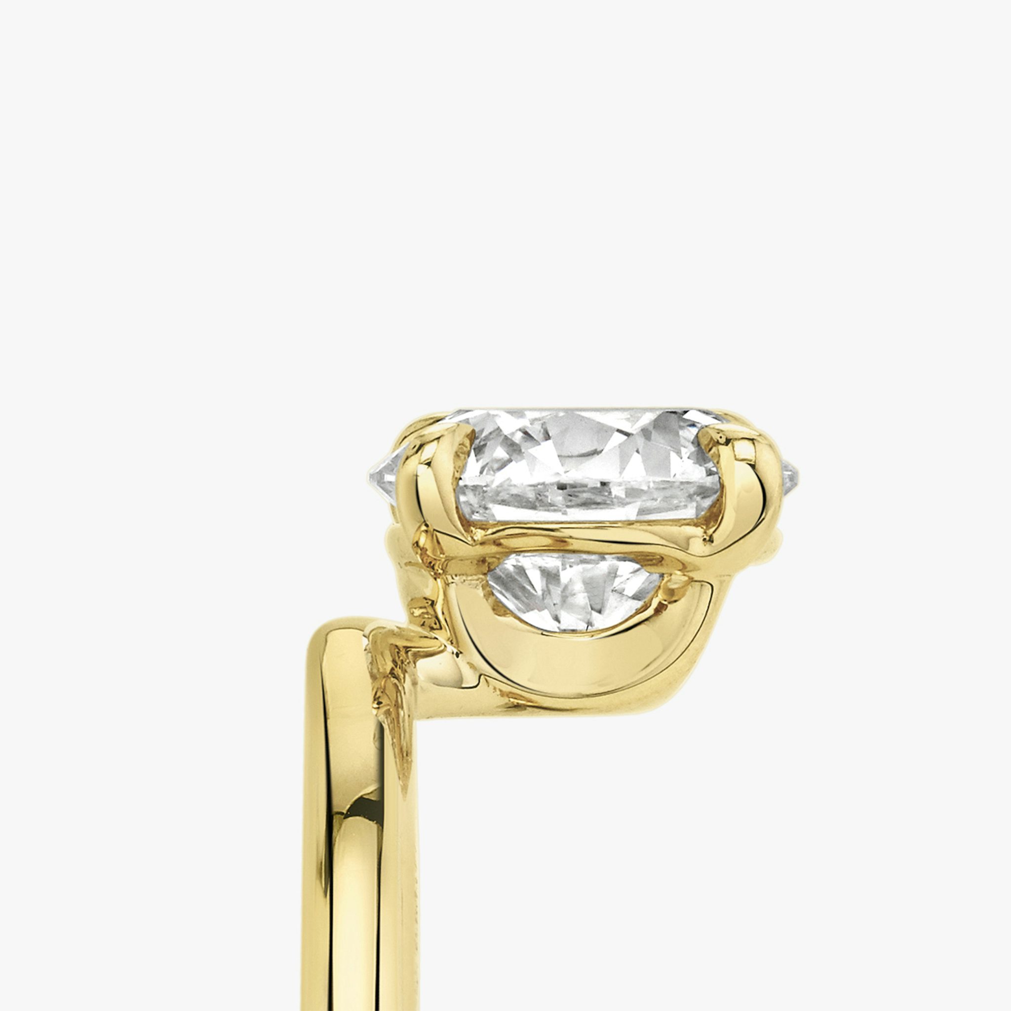 The Hover | Round Brilliant | 18k | Yellow Gold | bandAccent: Plain | caratWeight: 1.0ct | diamondOrientation: vertical