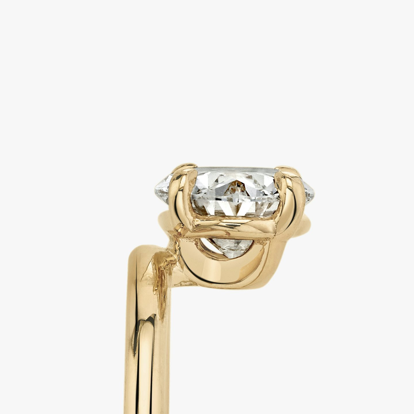 The Hover | Oval | 14k | Rose Gold | bandAccent: Plain | diamondOrientation: vertical | caratWeight: other