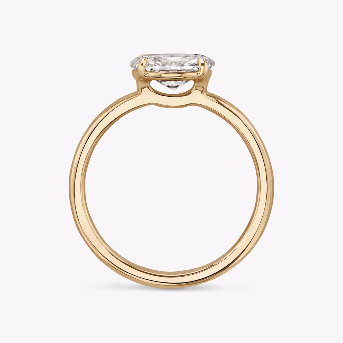 Anillo de compromiso Signature | Oval | 14k | Oro rosa | bandAccent: Simple | bandWidth: standard | diamondOrientation: horizontal | hiddenHalo: no | caratWeight: other