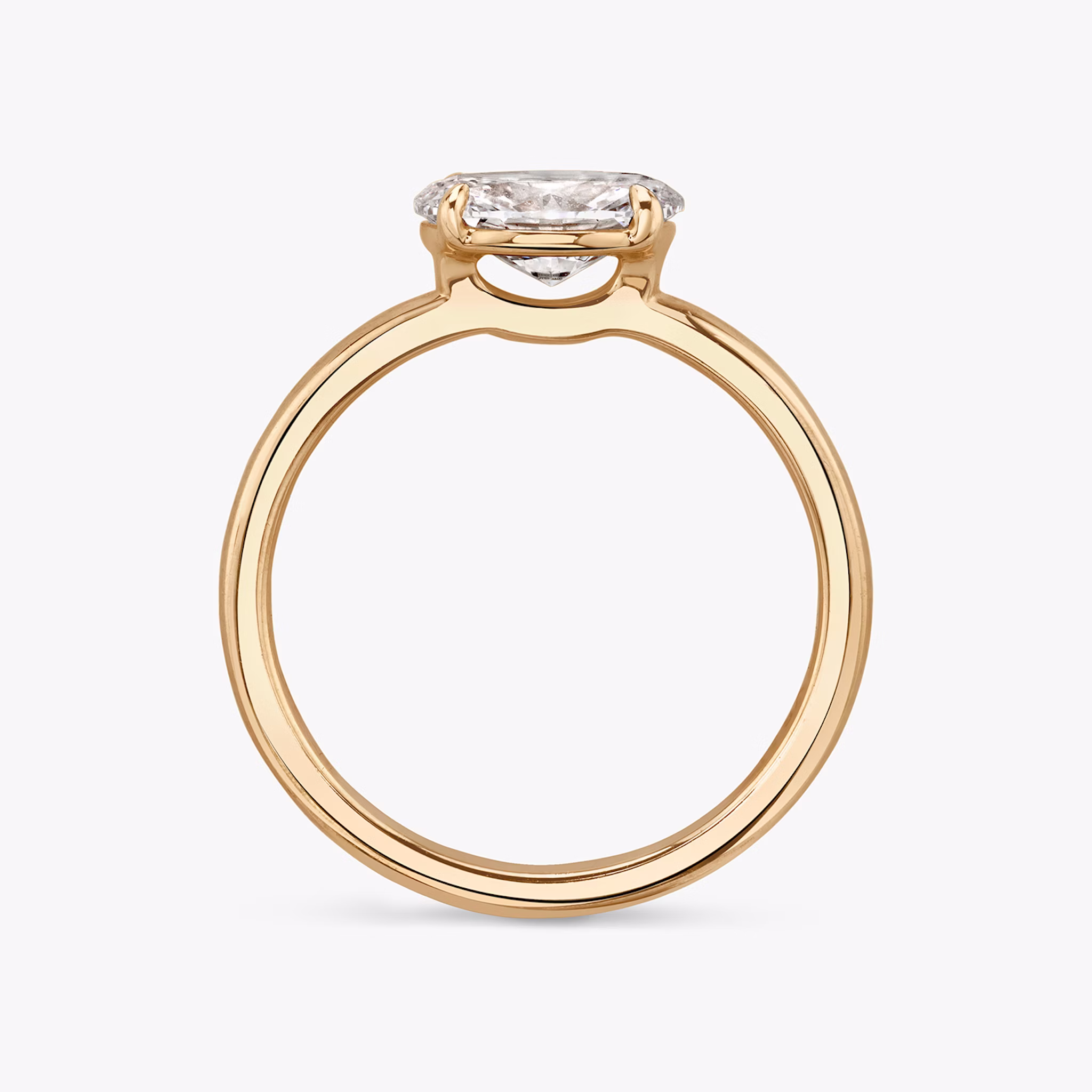 The Signature | Oval | 14k | Rose Gold | bandAccent: Plain | bandWidth: standard | diamondOrientation: horizontal | hiddenHalo: no | caratWeight: other