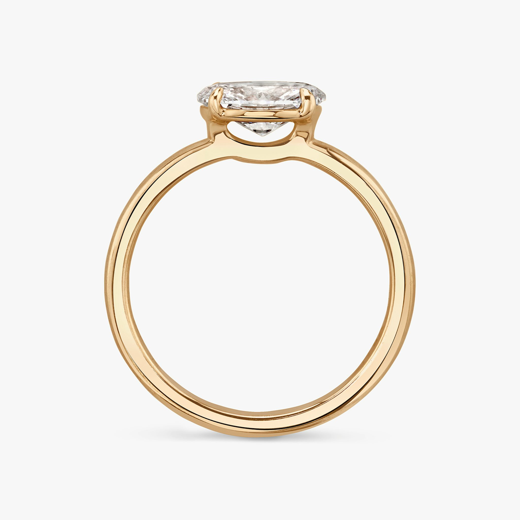The Signature | Oval | 14k | Rose Gold | bandAccent: Plain | bandWidth: standard | diamondOrientation: horizontal | hiddenHalo: no | caratWeight: other