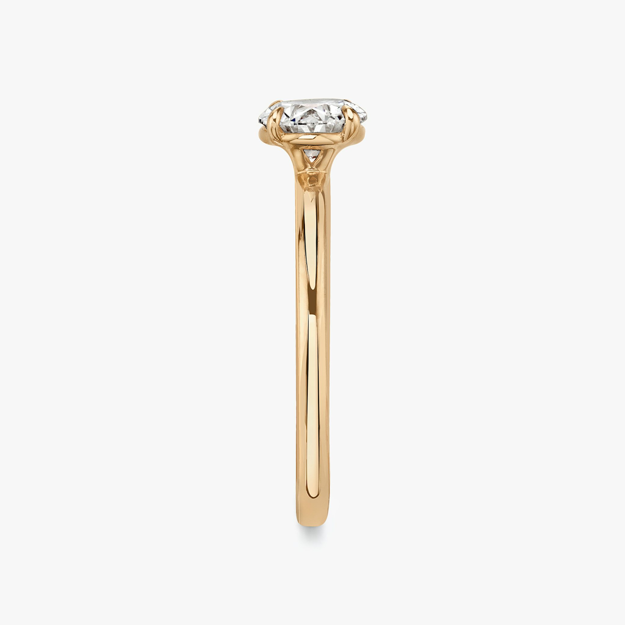 The Signature | Oval | 14k | Rose Gold | bandAccent: Plain | bandWidth: standard | diamondOrientation: horizontal | hiddenHalo: no | caratWeight: other
