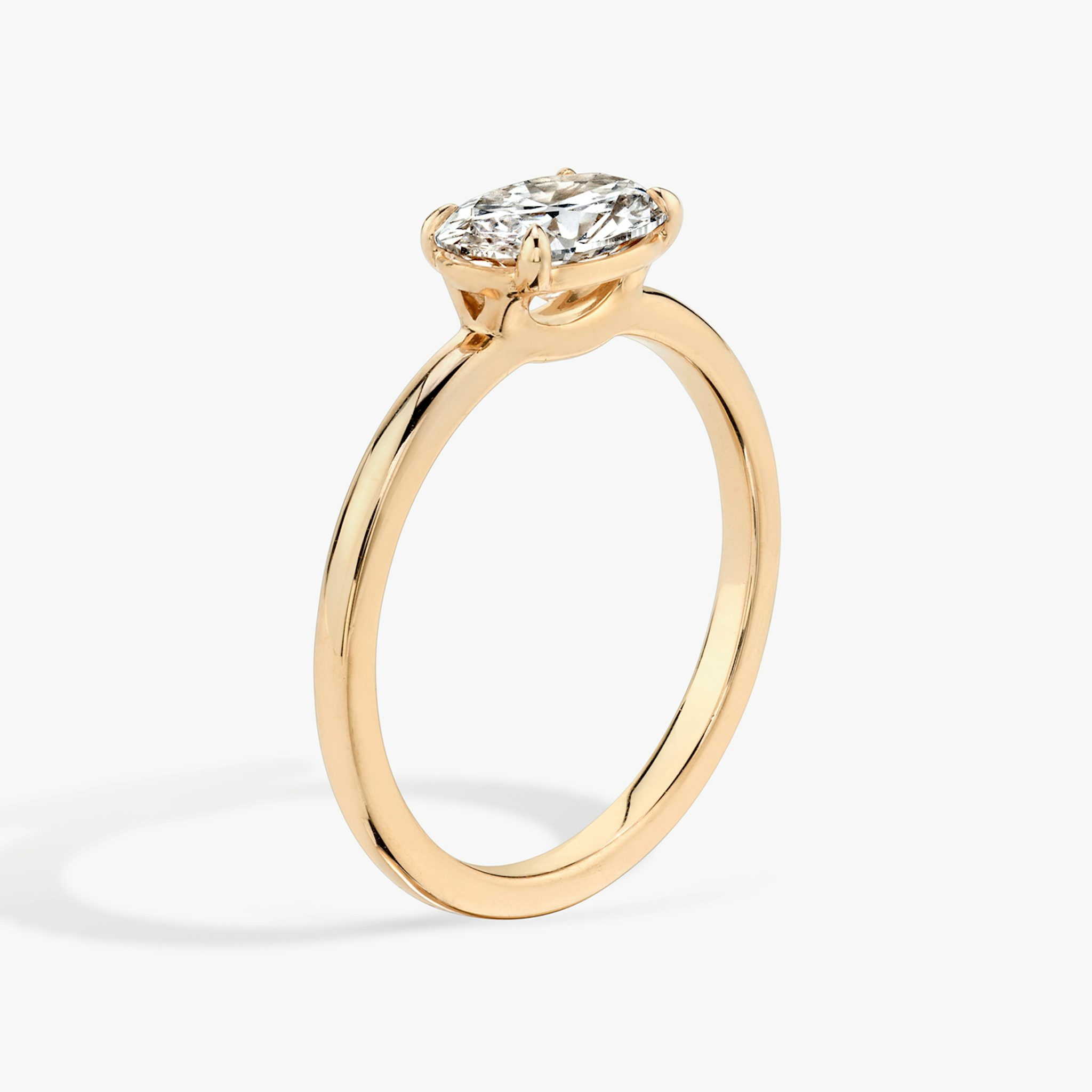 The Signature | Oval | 14k | Rose Gold | bandAccent: Plain | bandWidth: standard | diamondOrientation: horizontal | hiddenHalo: no | caratWeight: other