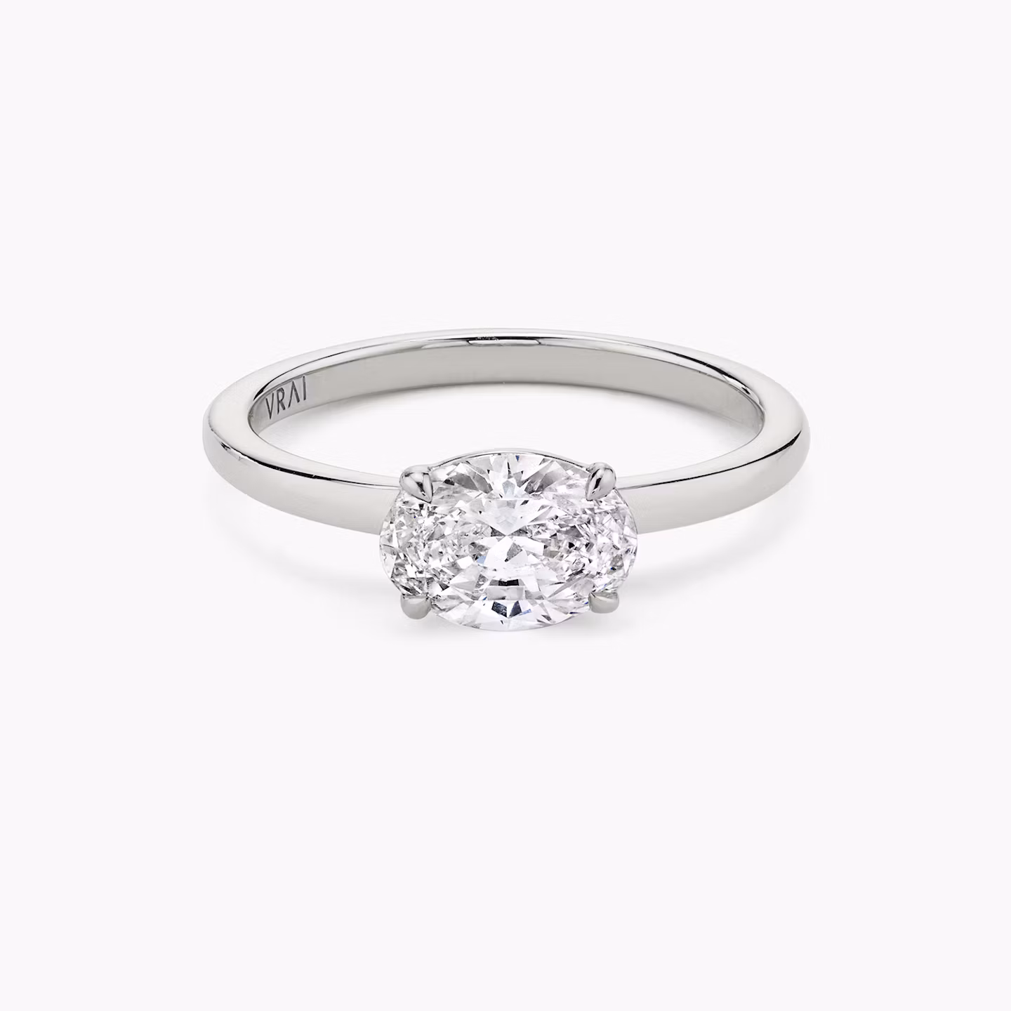 East West Oval Engagement Ring