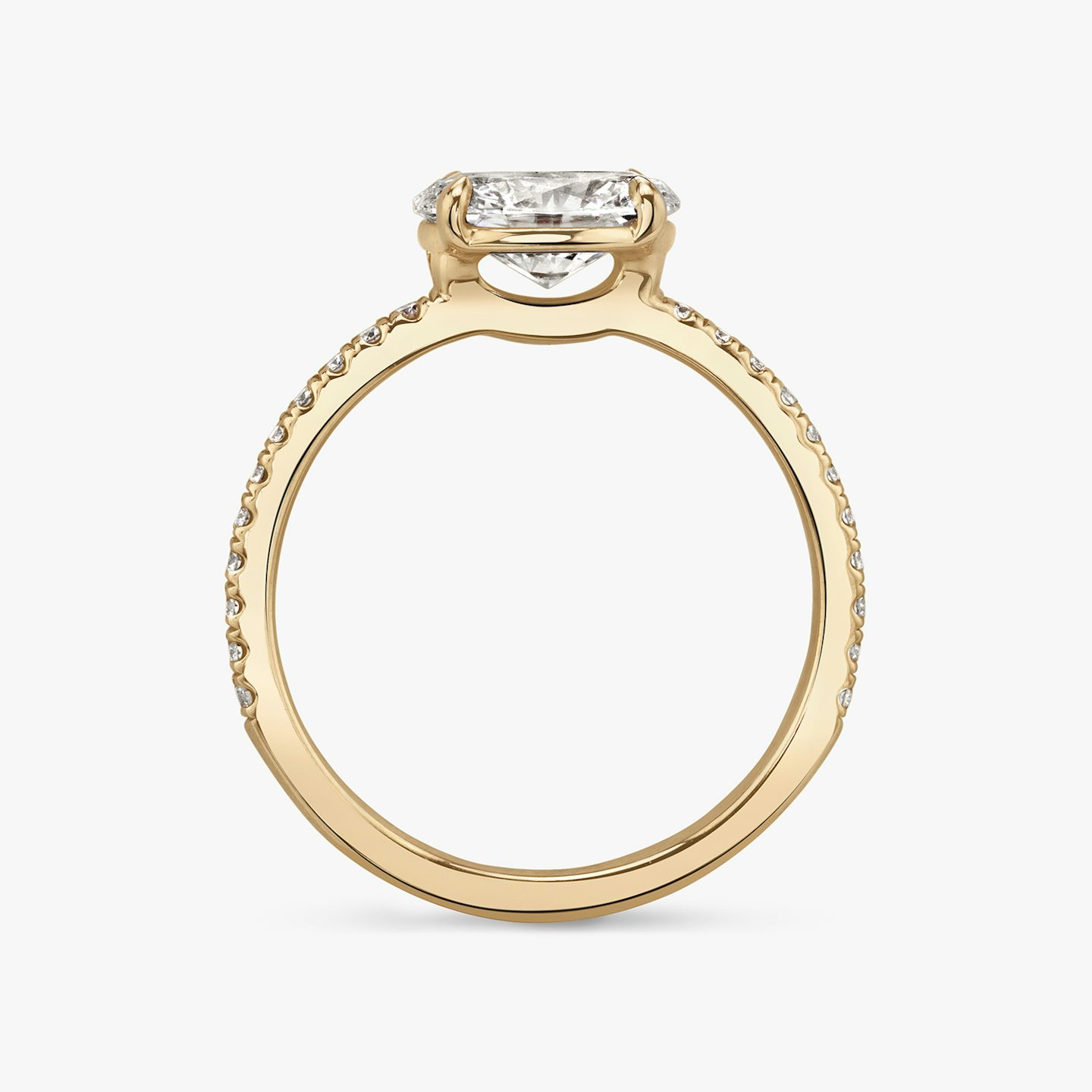 The Signature | Oval | 14k | Rose Gold | bandAccent: Pavé | bandWidth: standard | diamondOrientation: horizontal | hiddenHalo: no | caratWeight: other