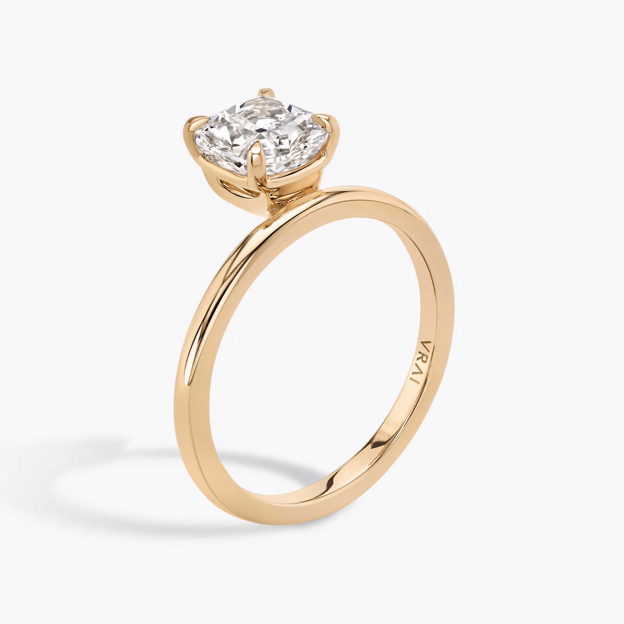 The Hover | Cushion | 14k | Rose Gold | bandAccent: Plain | diamondOrientation: vertical | caratWeight: other