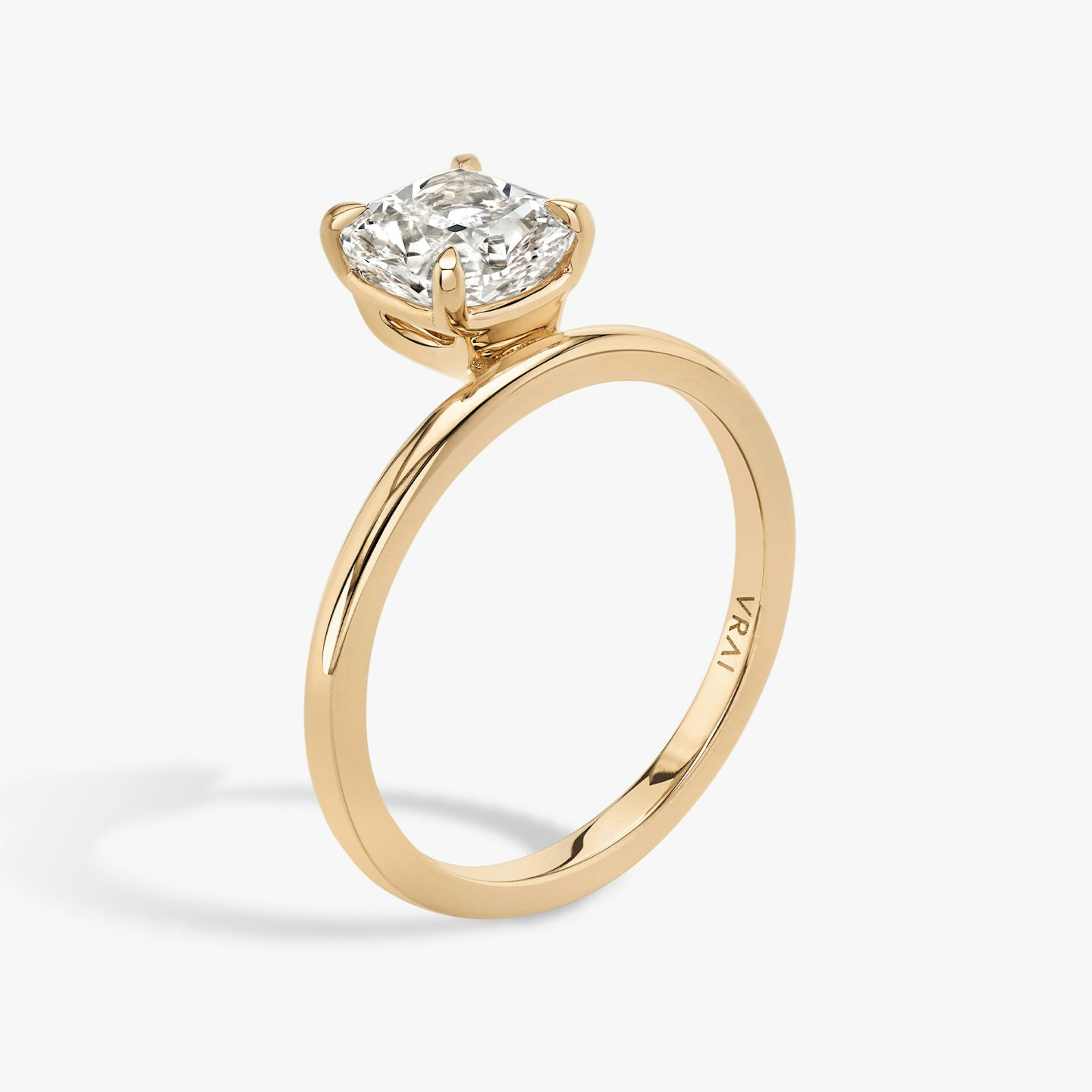 Anillo de compromiso Hover | Cojín | 14k | Oro rosa | bandAccent: Simple | diamondOrientation: vertical | caratWeight: other