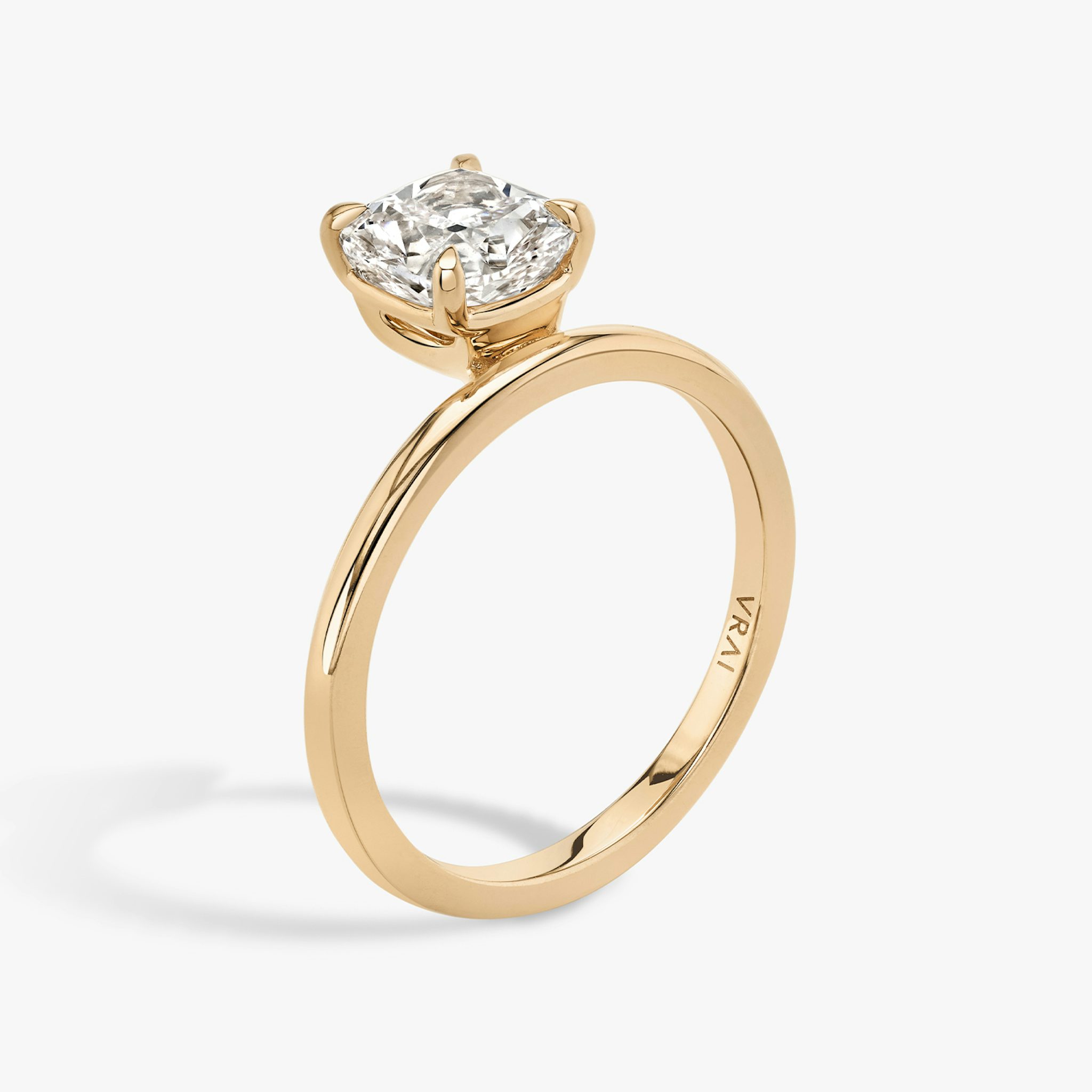 The Hover | Cushion | 14k | Rose Gold | bandAccent: Plain | diamondOrientation: vertical | caratWeight: other