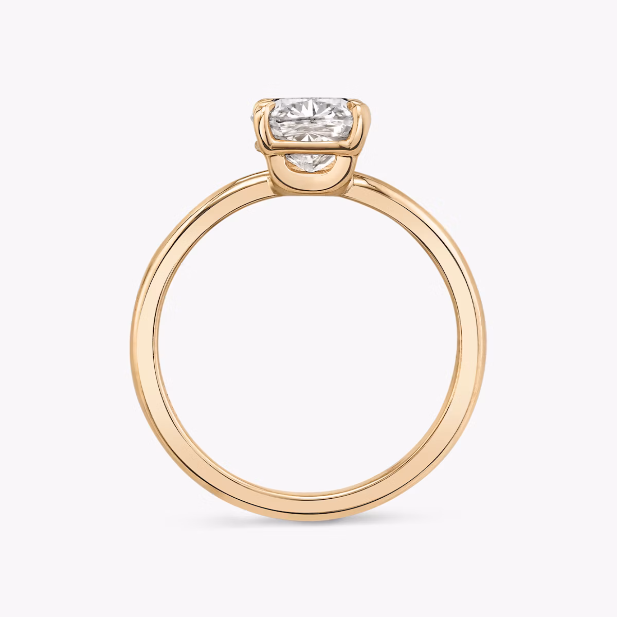 The Hover | Cushion | 14k | Rose Gold | bandAccent: Plain | diamondOrientation: vertical | caratWeight: other