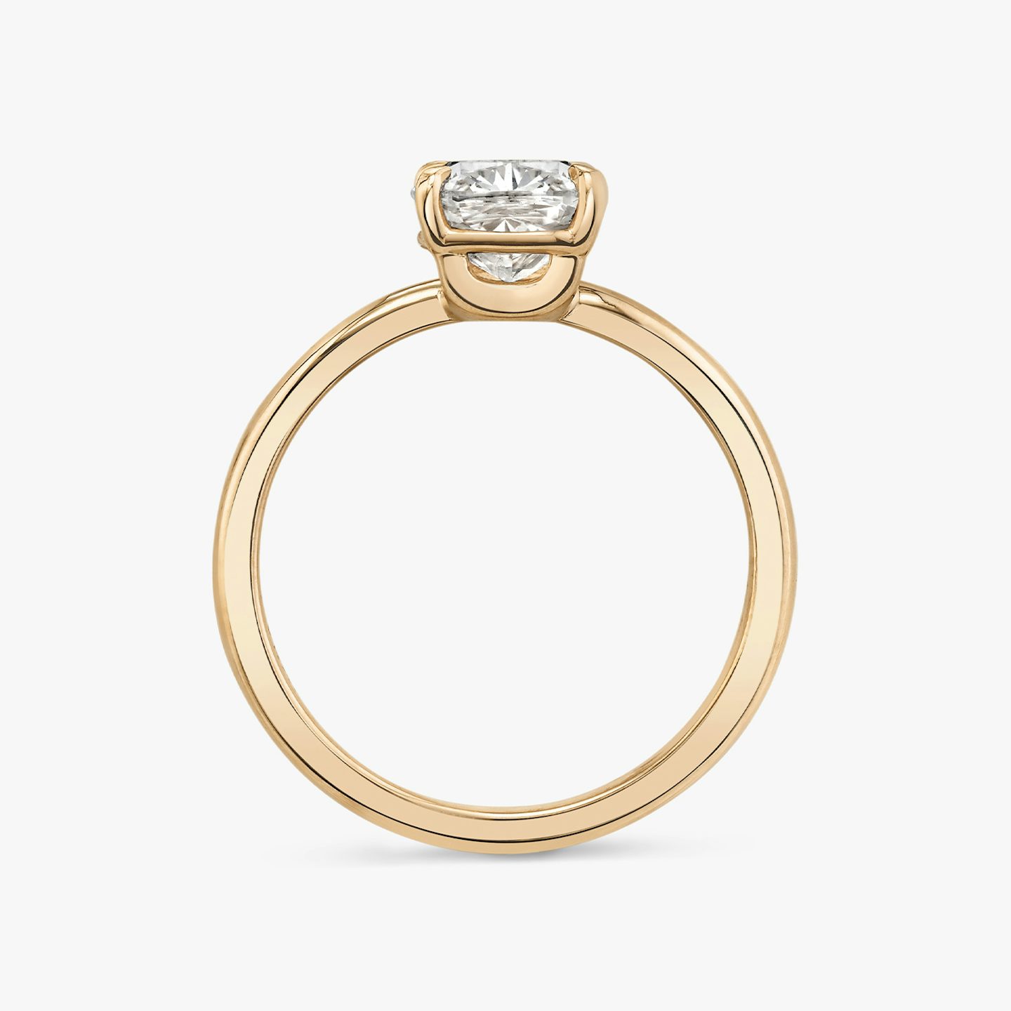 Anillo de compromiso Hover | Cojín | 14k | Oro rosa | bandAccent: Simple | diamondOrientation: vertical | caratWeight: other