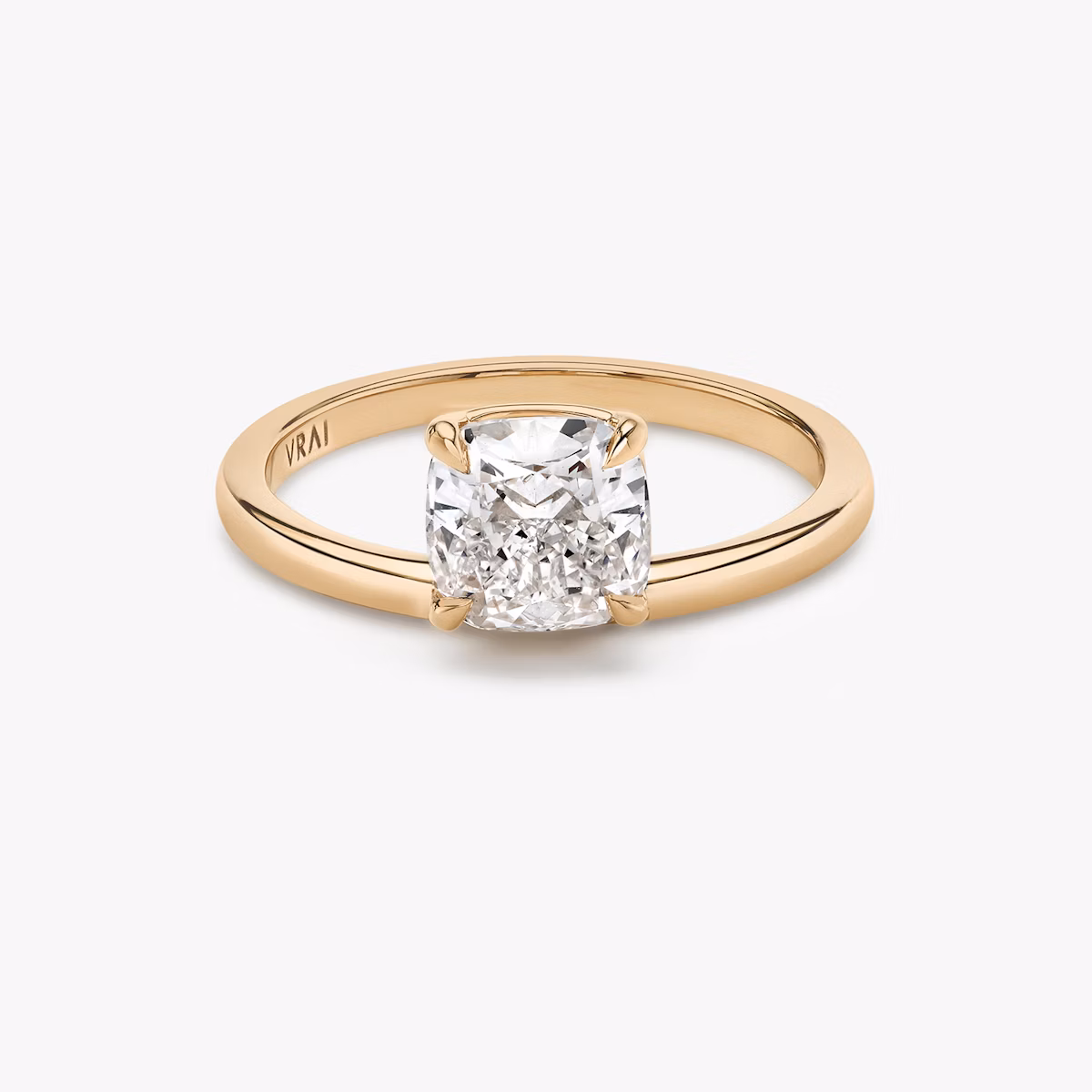 The Hover | Cushion | 14k | Rose Gold | bandAccent: Plain | diamondOrientation: vertical | caratWeight: other