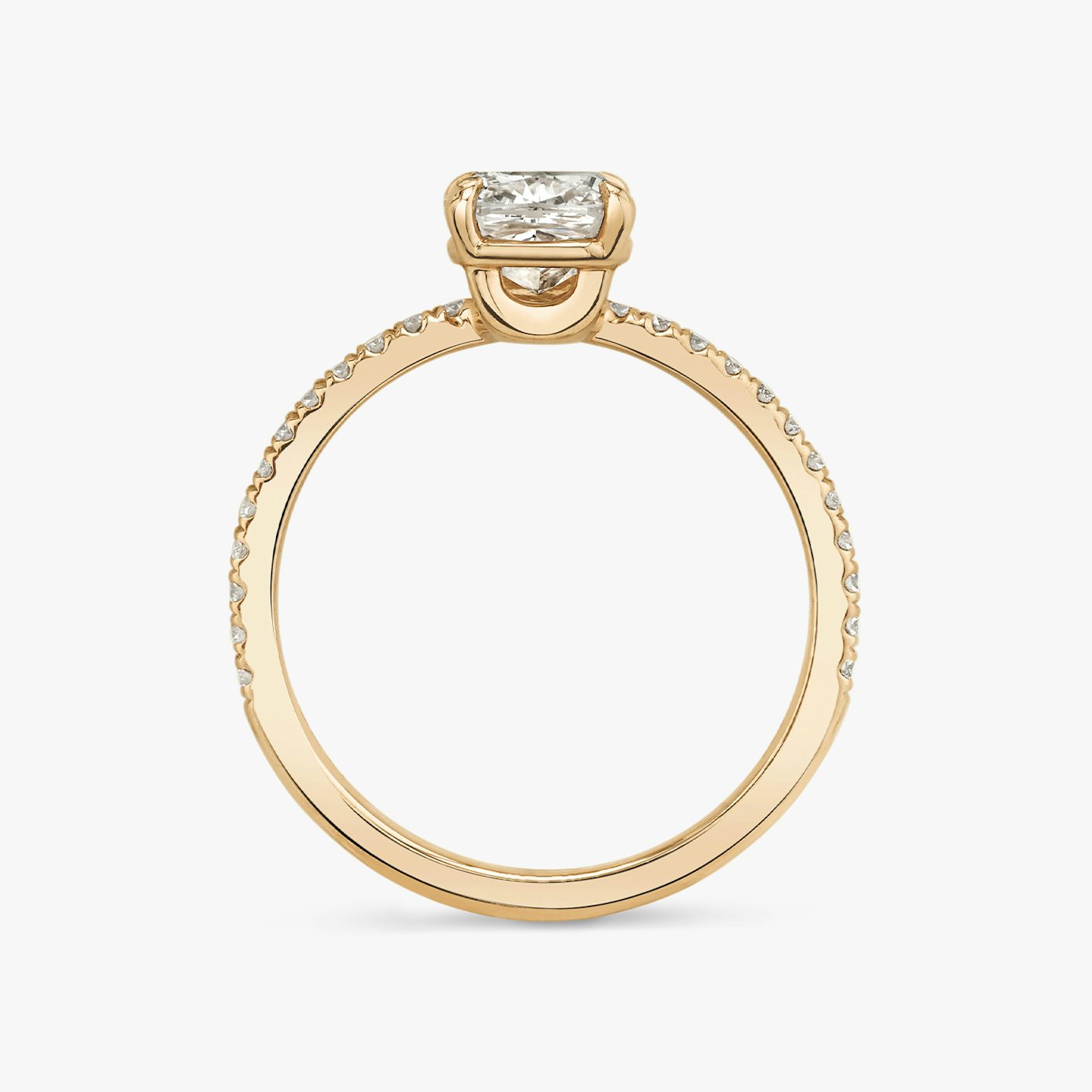 The Hover | Cushion | 14k | Rose Gold | bandAccent: Pavé | diamondOrientation: vertical | caratWeight: other